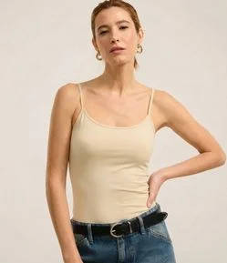 Blusa Básica em Poliamida com Alças Finas