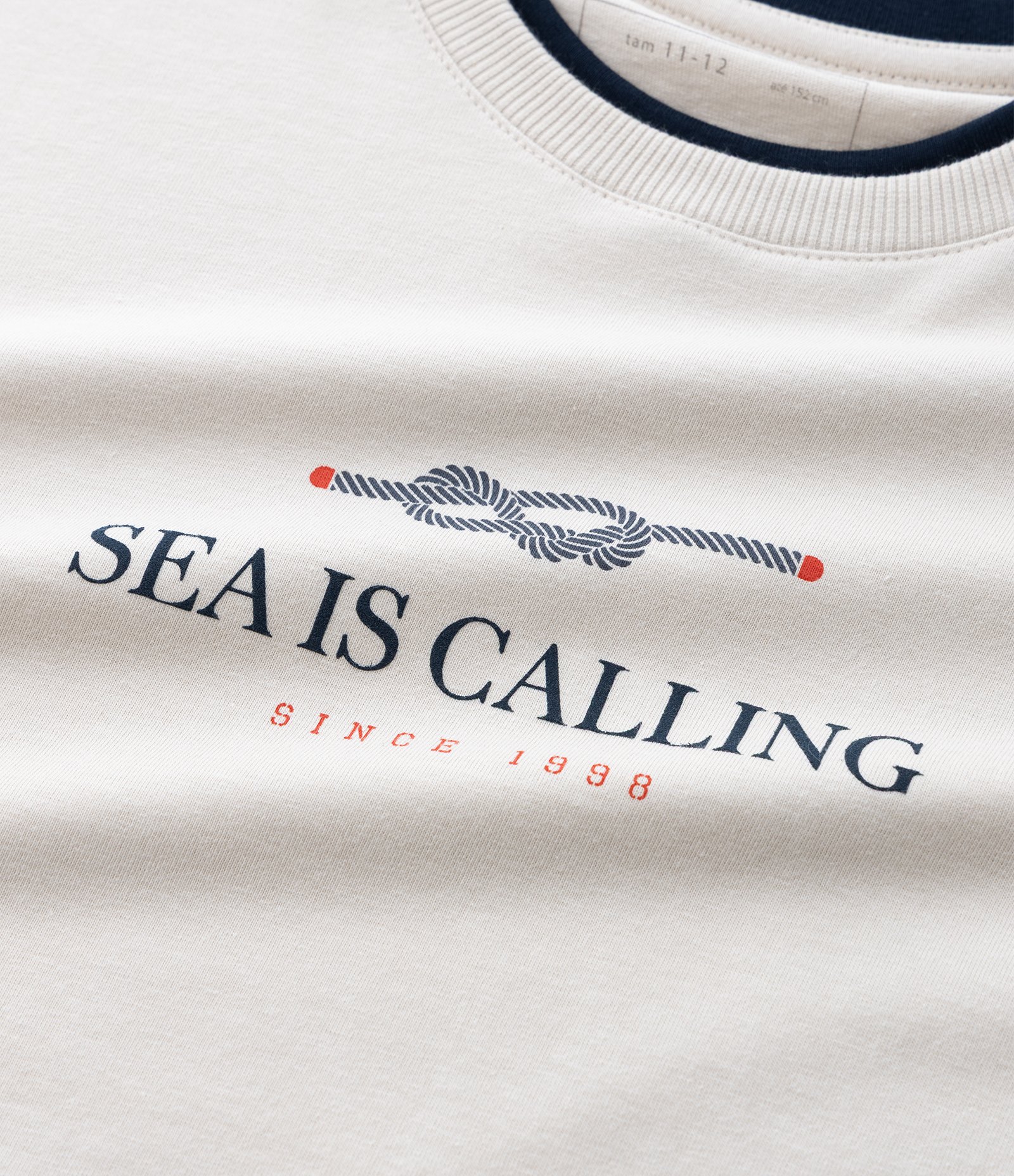 Camiseta Infantil com Manga Sobreposta  e Lettering – Tam 5 a 14 Anos Off White 5