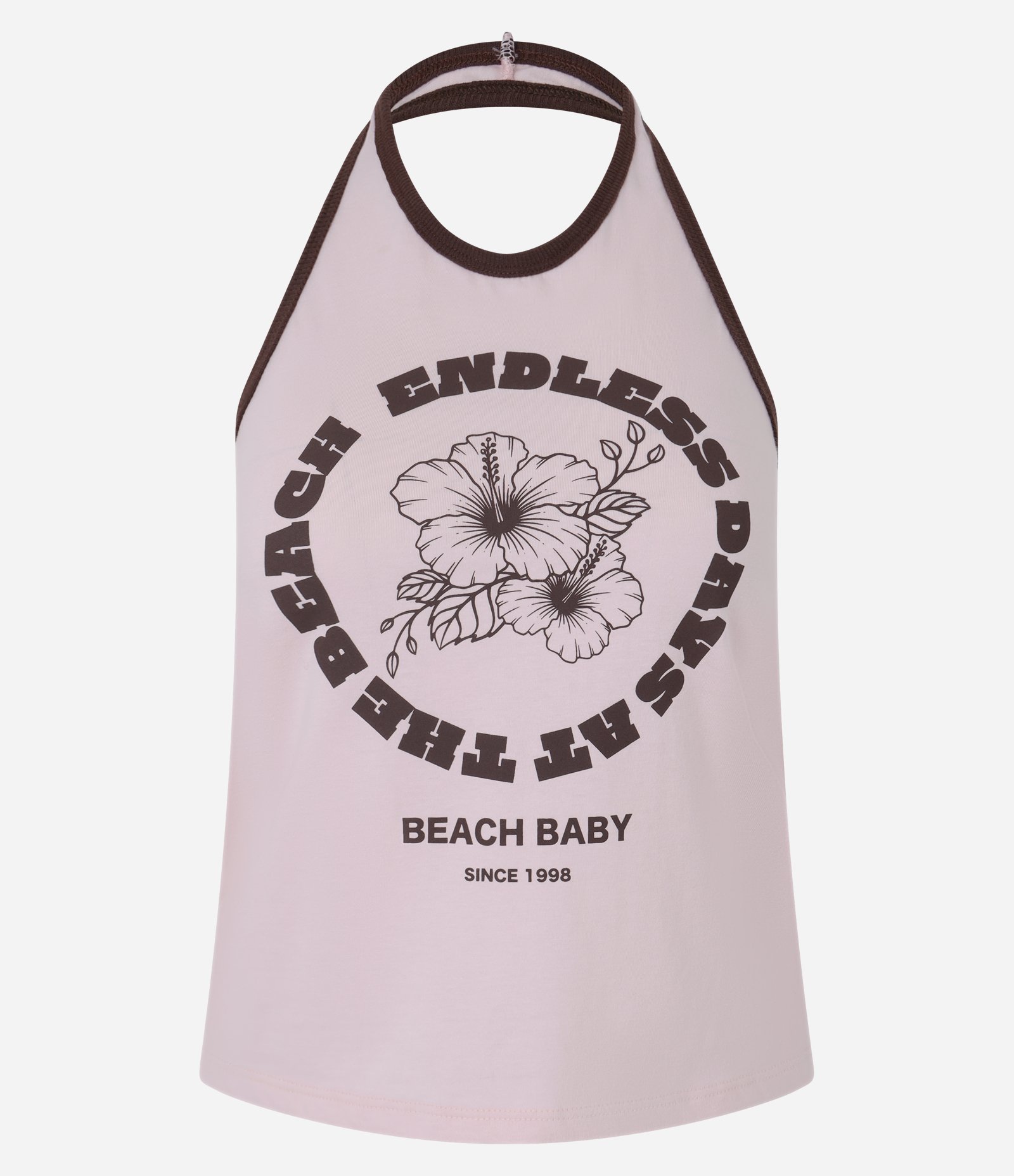 Blusa Frente Única em Algodão com Estampa Beach Baby Rosa 4