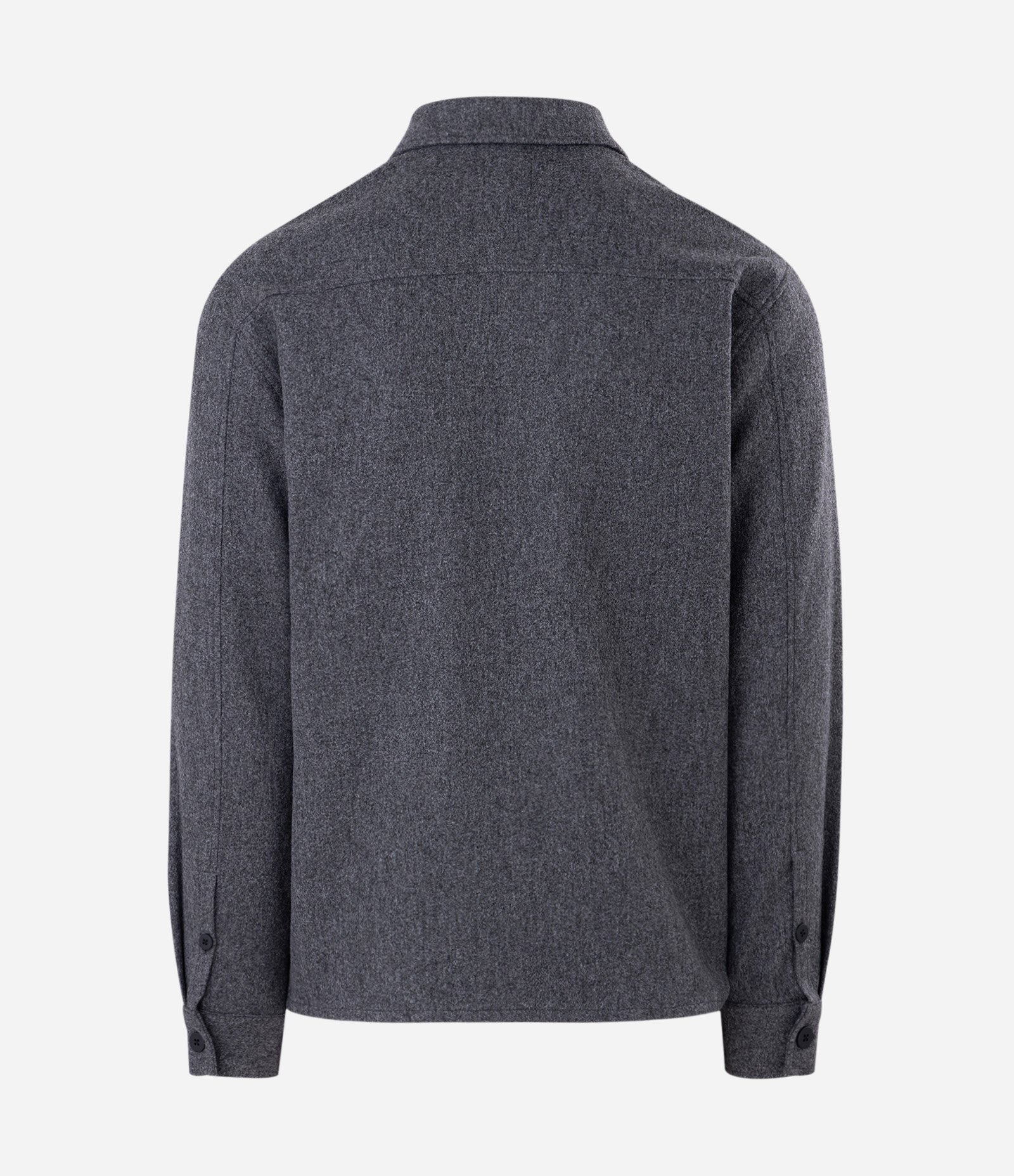 Camisa Overshirt Manga Longa em Polyvelour Cinza 2