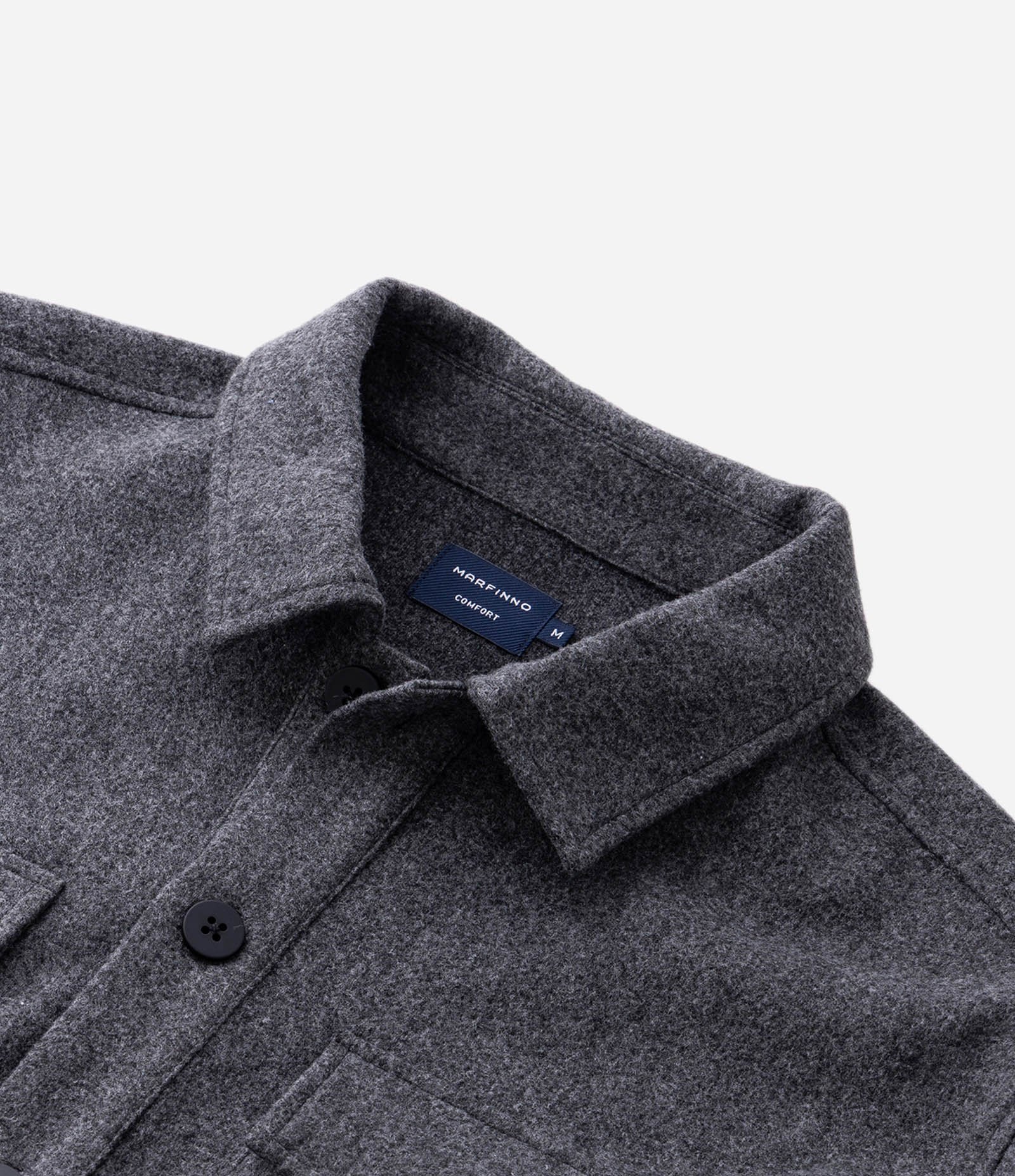 Camisa Overshirt Manga Longa em Polyvelour Cinza 6