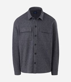 Camisa Overshirt Manga Longa em Polyvelour