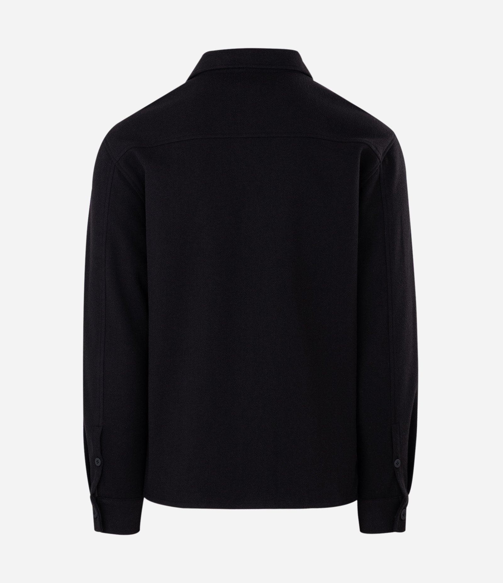 Camisa Overshirt Manga Longa em Polyvelour Preto 2