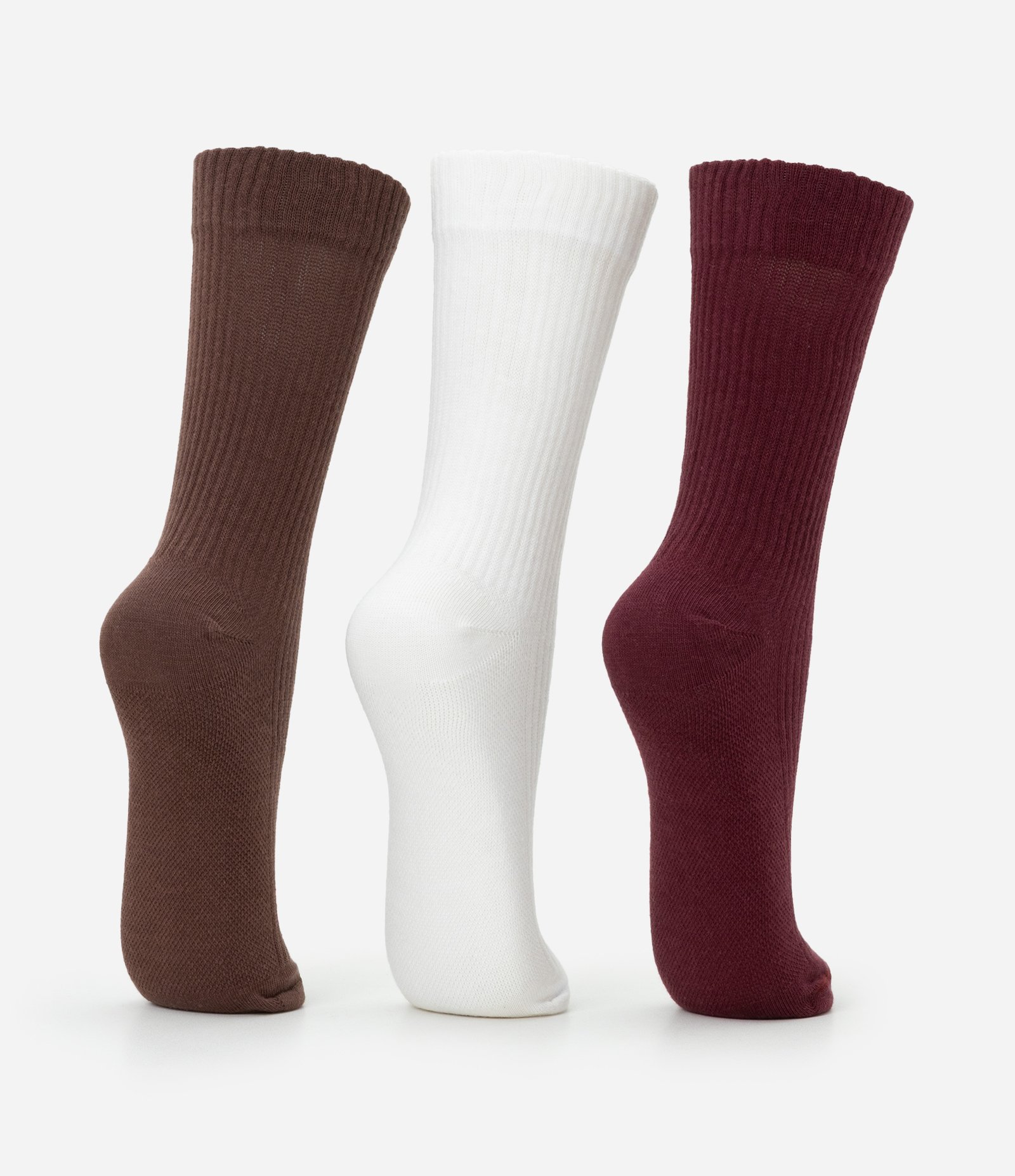 Kit 03 Meias Esportivas com Cano Alto em Algodão Multicores 3