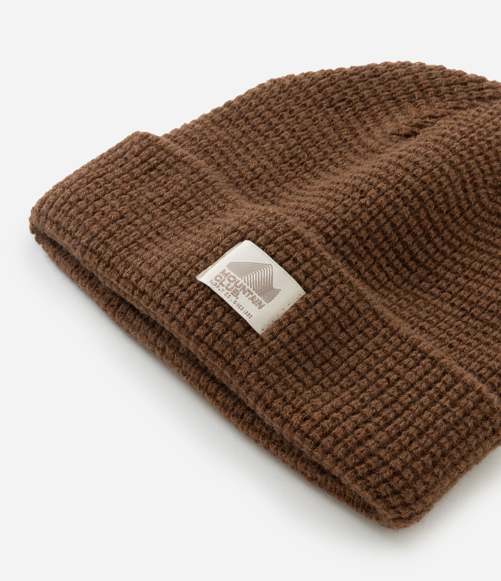 Touca em Tricô Texturizado com Dobra e Etiqueta Marrom 3