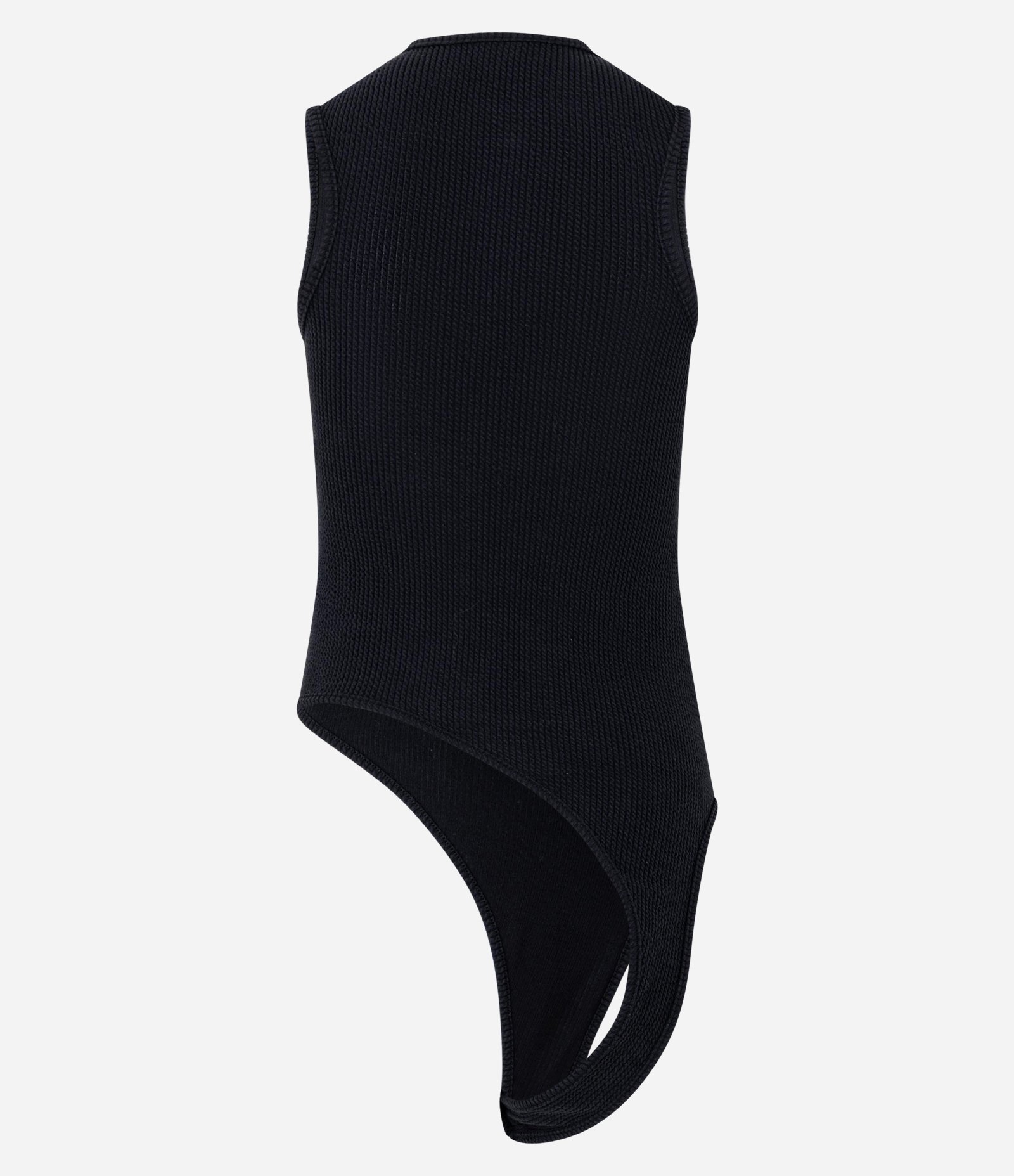 Blusa Sem Manga em Jacquard com Faixas para Abotoamento Preto 3