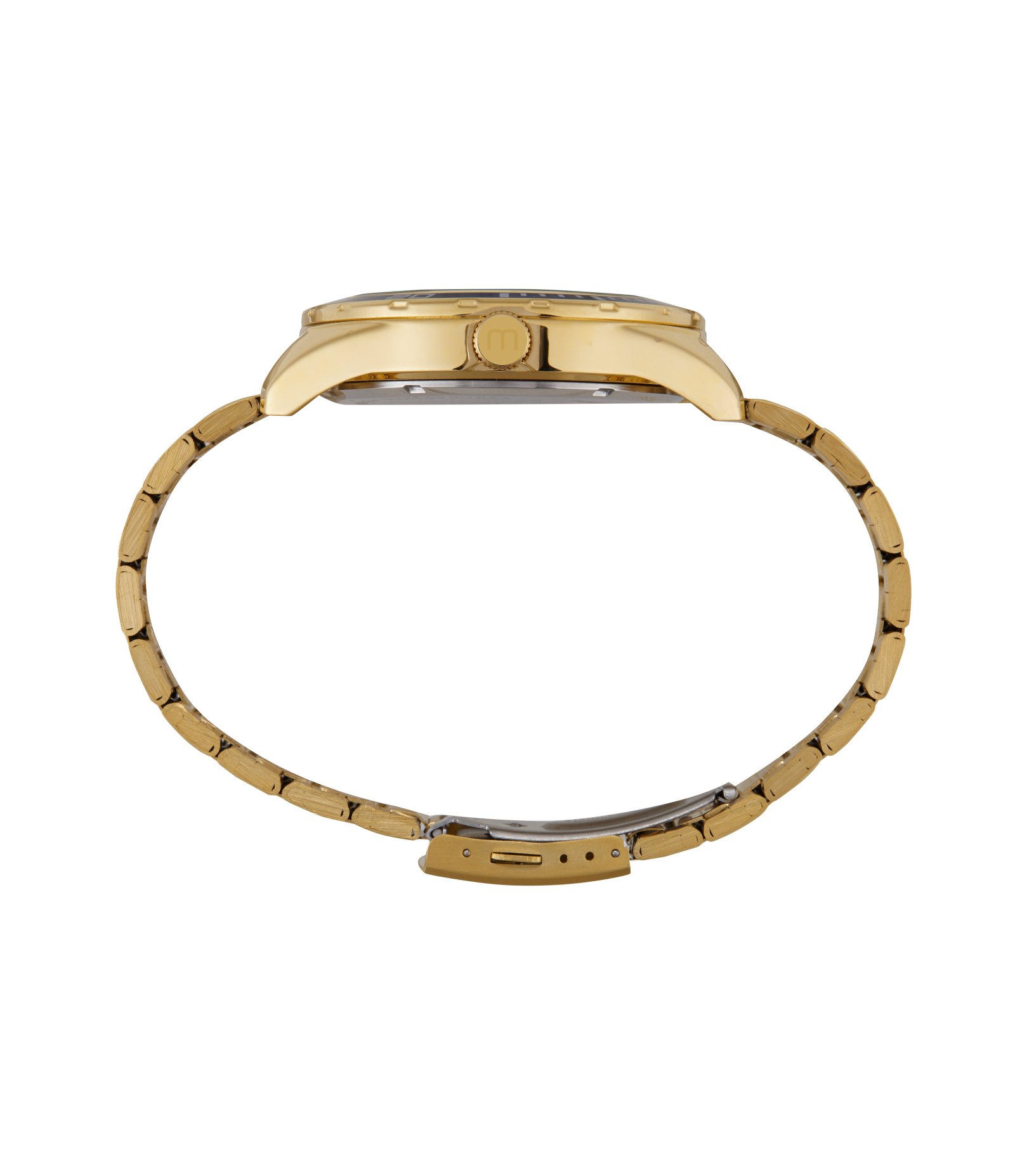 Relógio Aço Masculino Analogico Com Caixa Em Metal e Pulseira Em Aço Mondaine Dourado 4