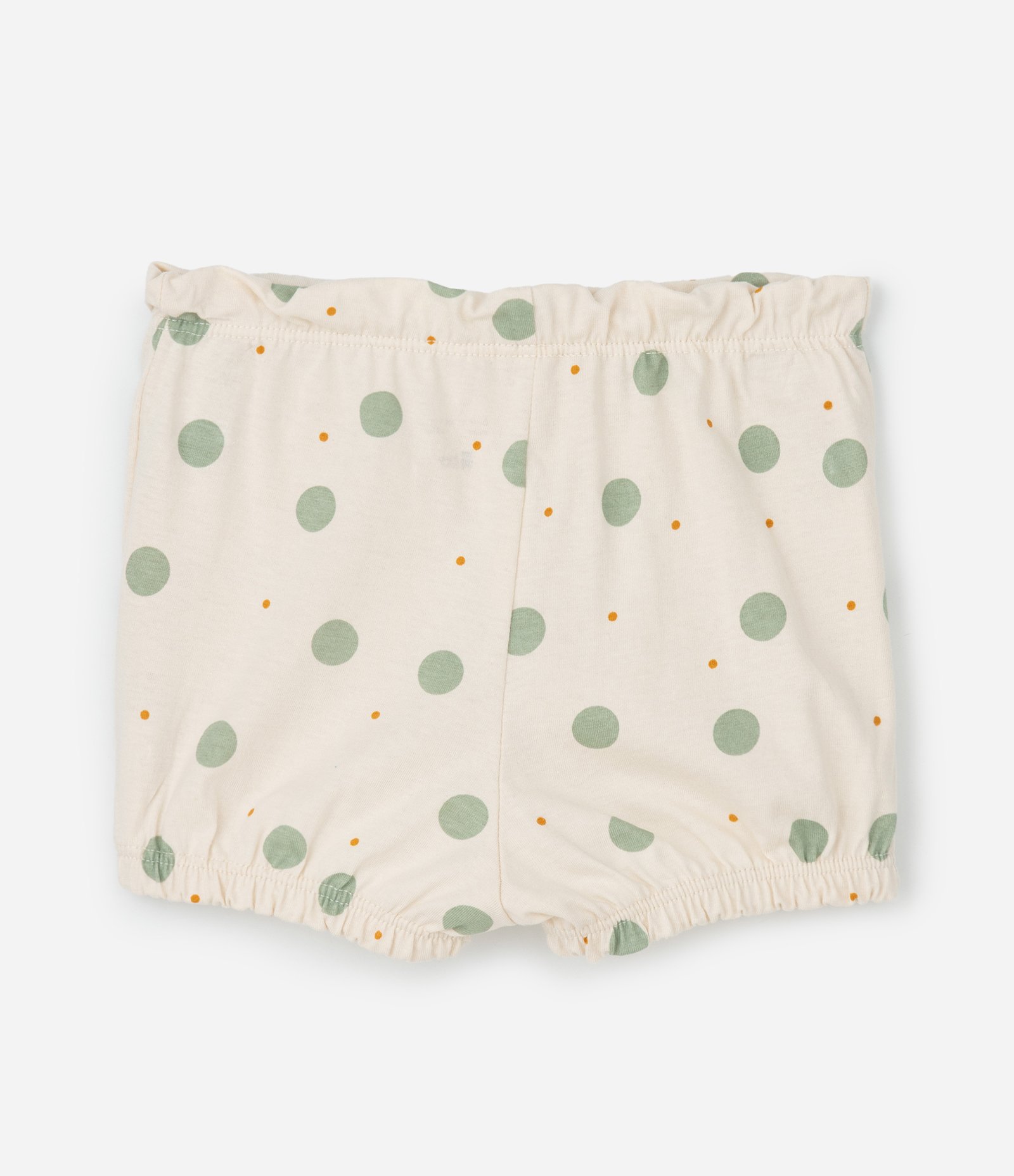 Conjunto Infantil com Babados e Estampa Poá – Tam 0 a 18 Meses Bege Claro 6