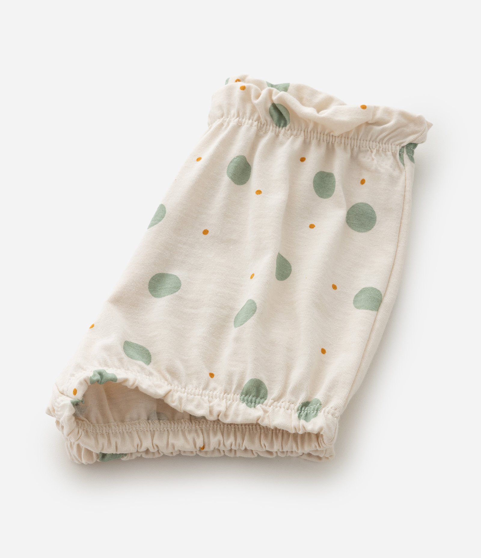 Conjunto Infantil com Babados e Estampa Poá – Tam 0 a 18 Meses Bege Claro 8