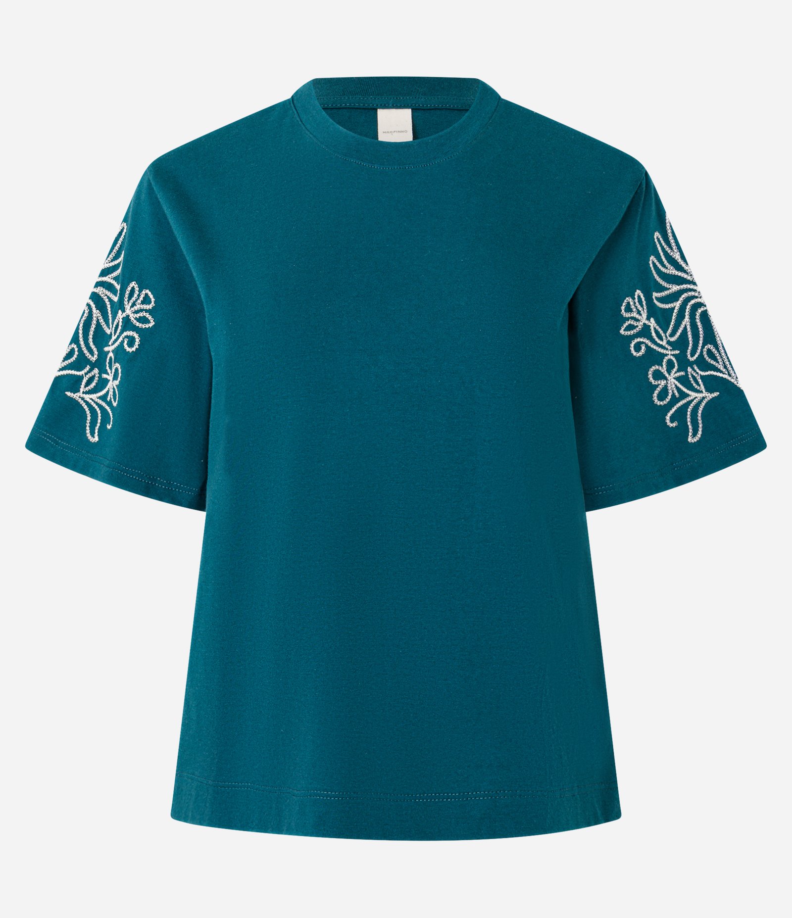 Blusa em Algodão com Bordado de Folhagem na Manga Verde 5