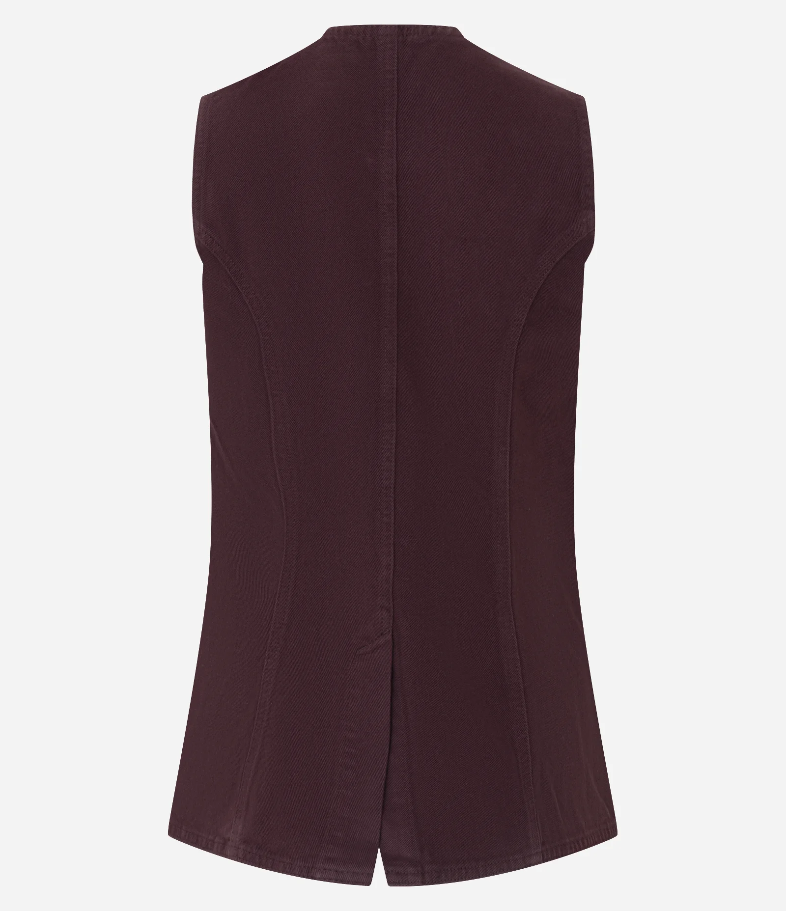 Colete Alongado em Sarja com Detalhes Contrastantes Bordô 7