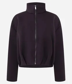 Casaco com Gola Alta e Zíper