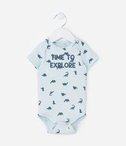 Body Bebê com Estampa Dinossauros e Lettering – Tam 0 a 24 Meses