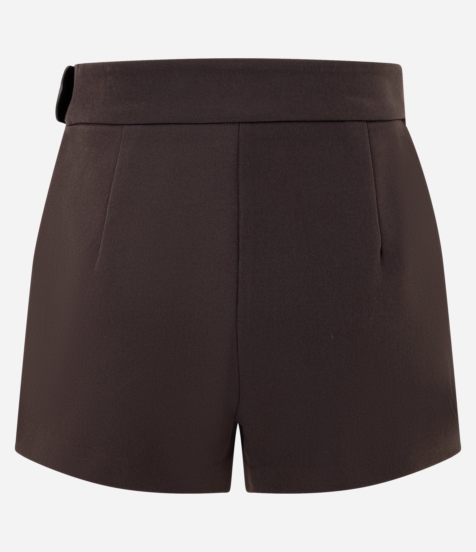 Short Saia Alfaiatado com Plissado Frontal e Cinto Lateral Marrom 6