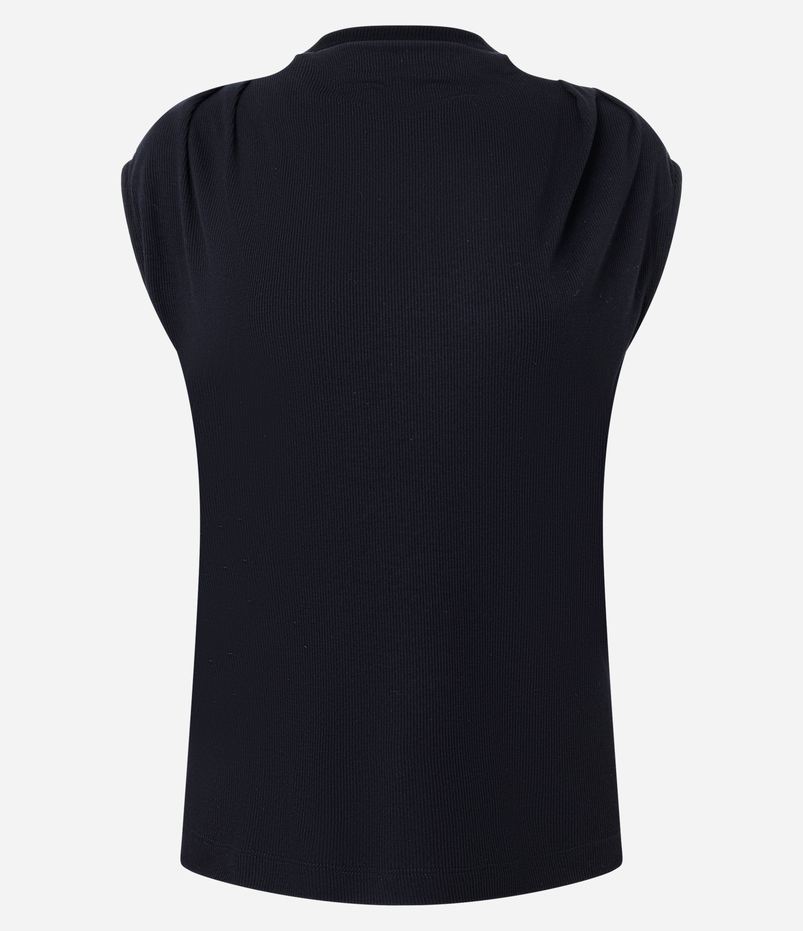 Blusa com Franzido no Ombro e Gola Alta Preto 4