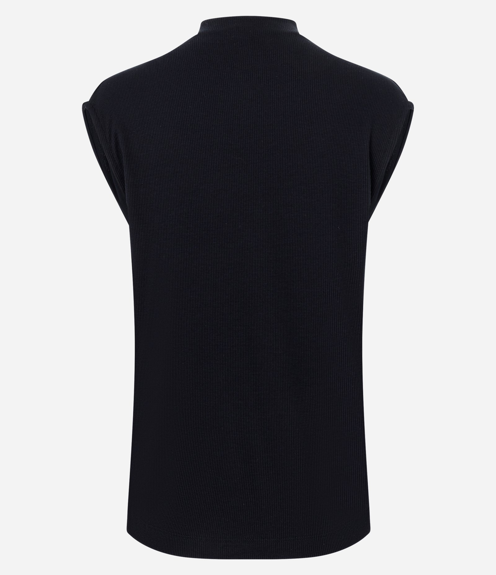 Blusa com Franzido no Ombro e Gola Alta Preto 6