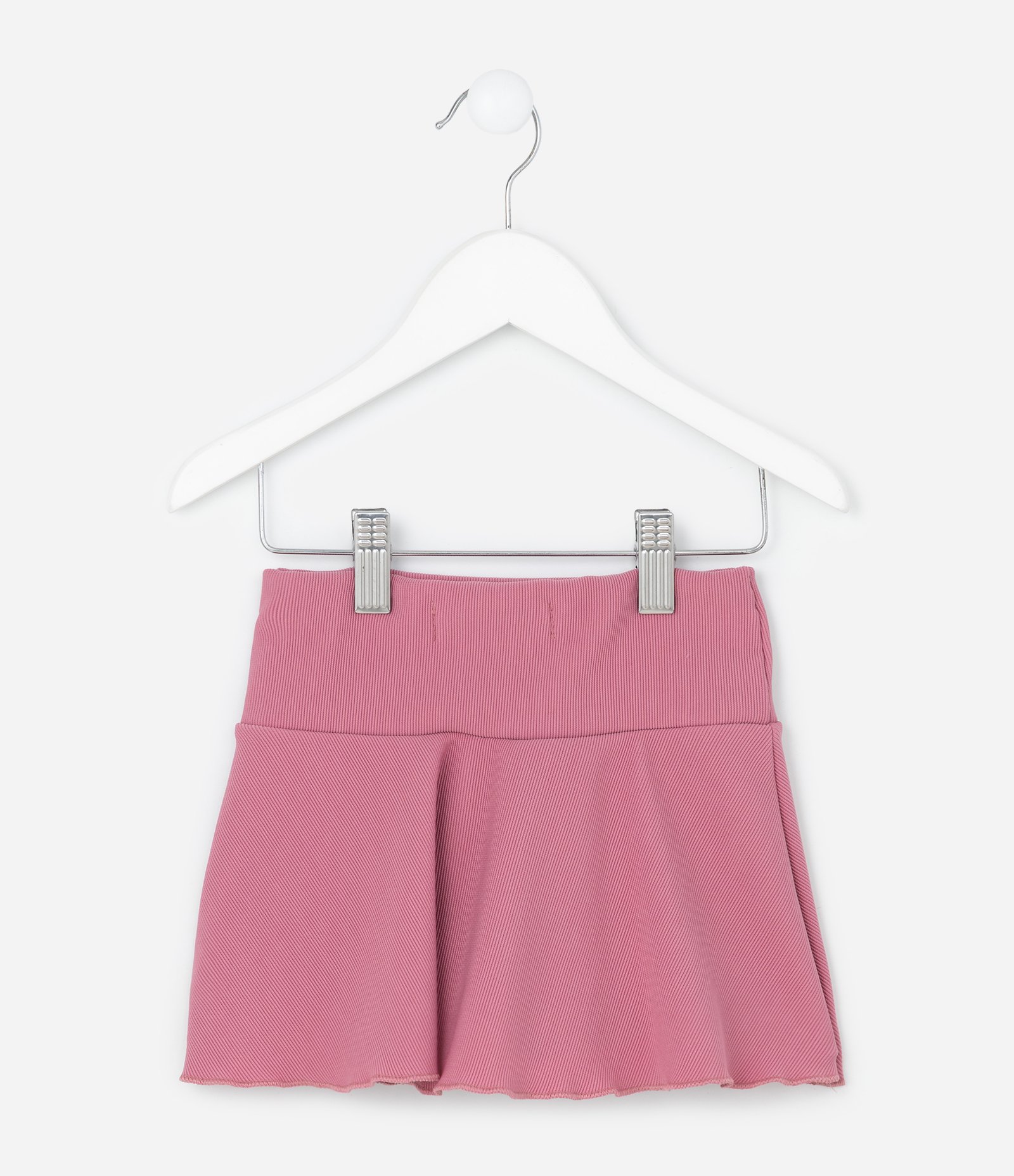 Saia Infantil Canelada com Short Interno - Tam 1 a 6 anos Rosa 3