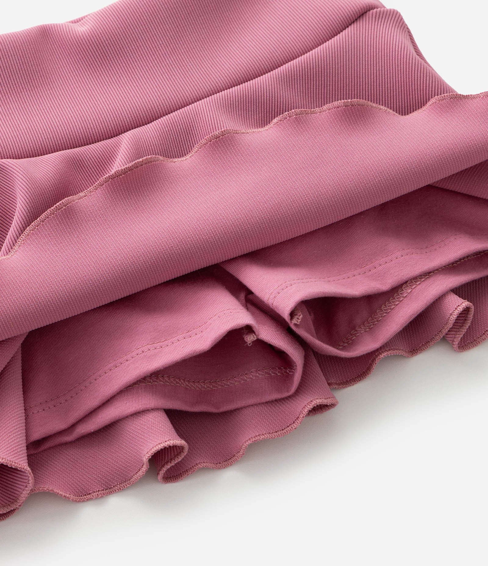 Saia Infantil Canelada com Short Interno - Tam 1 a 6 anos Rosa 6