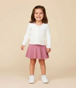 Saia Infantil Canelada com Short Interno - Tam 1 a 6 anos