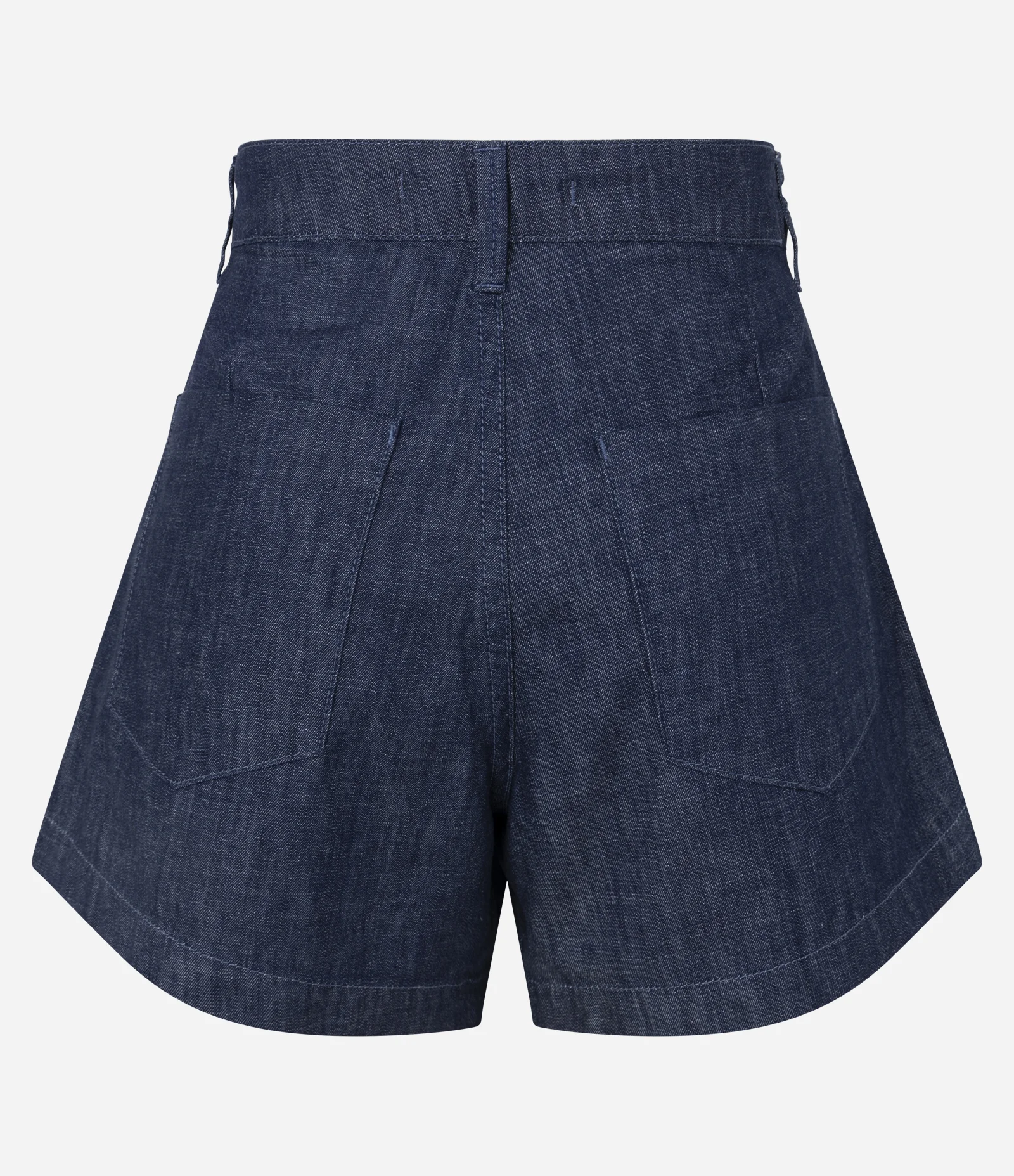 Short Evasê em Jeans com Botão Forrado Azul Escuro 2