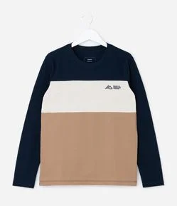 Camiseta Infantil em Piquet com Recortes Texturizados – Tam 5 a 10 Anos