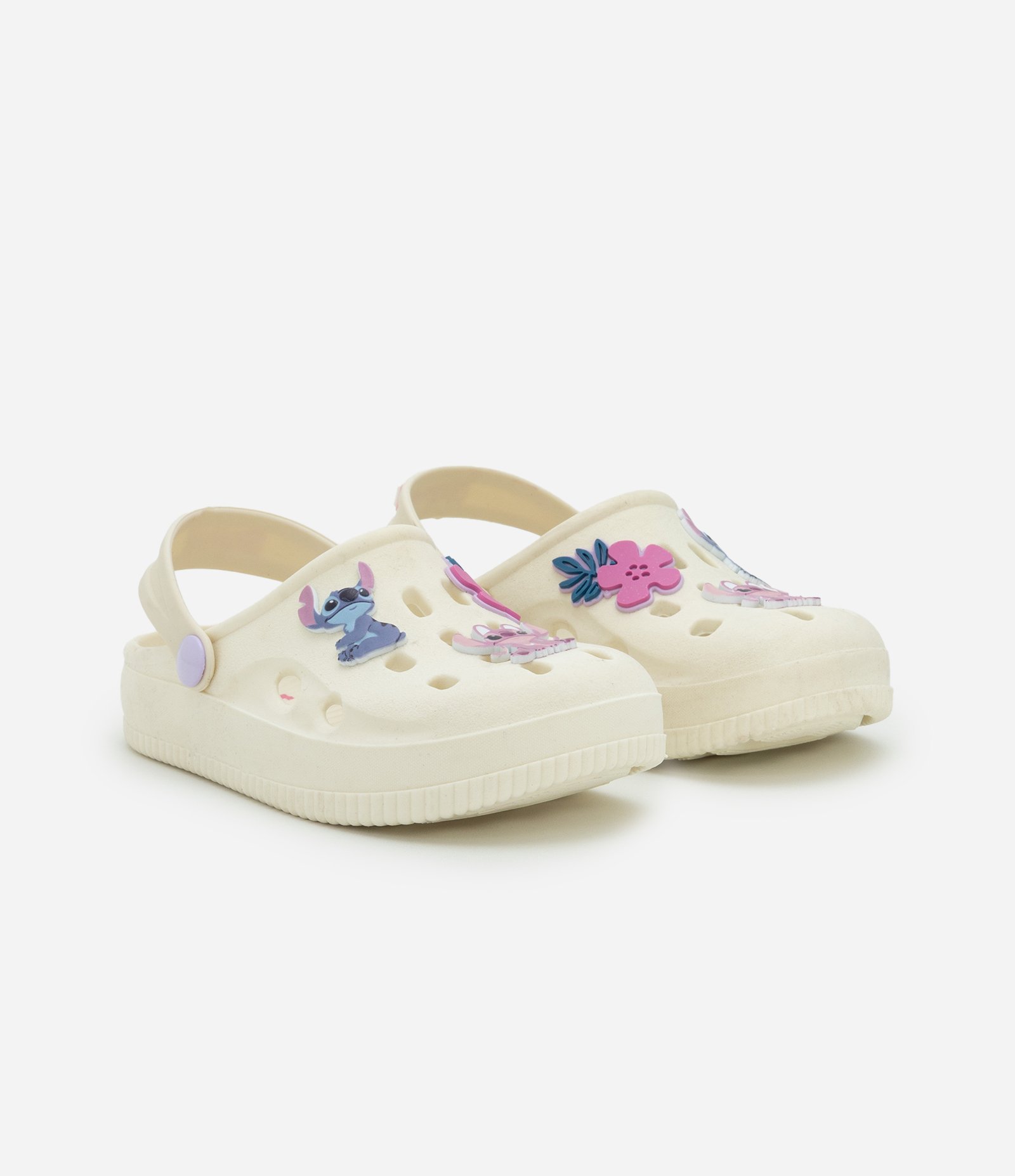 Sandália Babuche Infantil com Patches Stitch e Angel - Ta, 28 ao 35 Off White 1