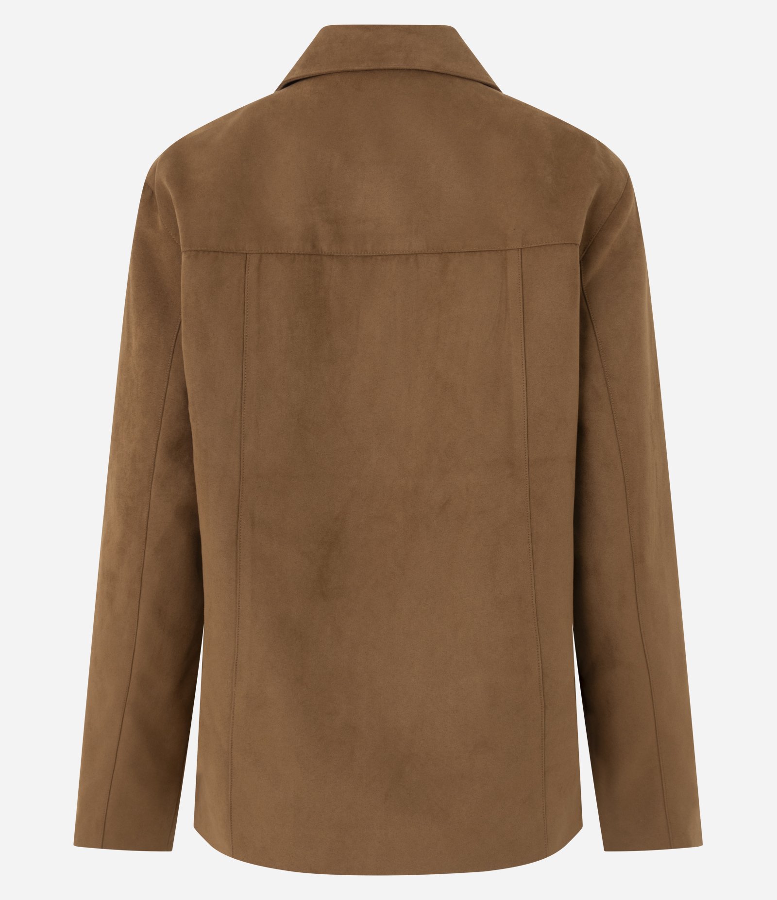 Blazer Estruturado em Suede com Bolsos Aplicados Marrom 7