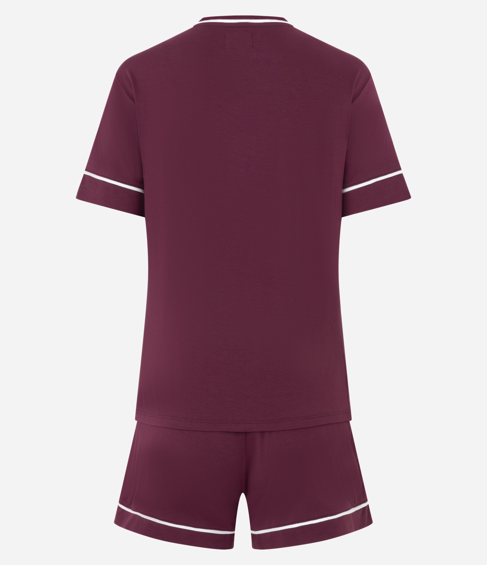 Pijama Curto em Viscose com Viés Contrastantes Vermelho 5