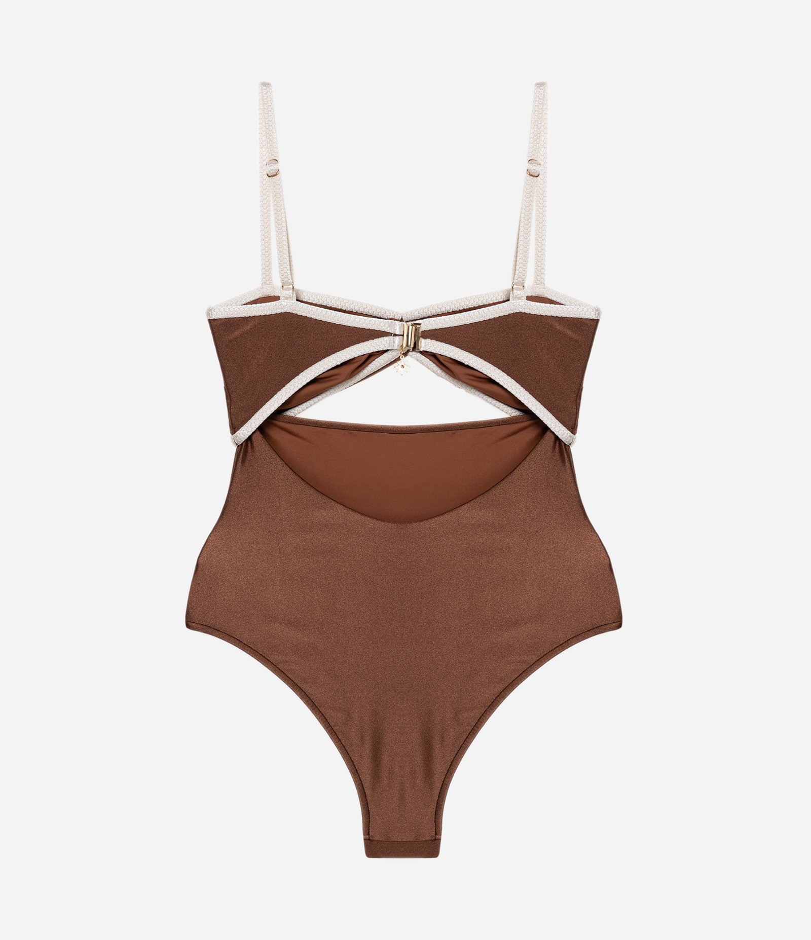 Maiô em Microfibra com Decote Torcido Marrom 5