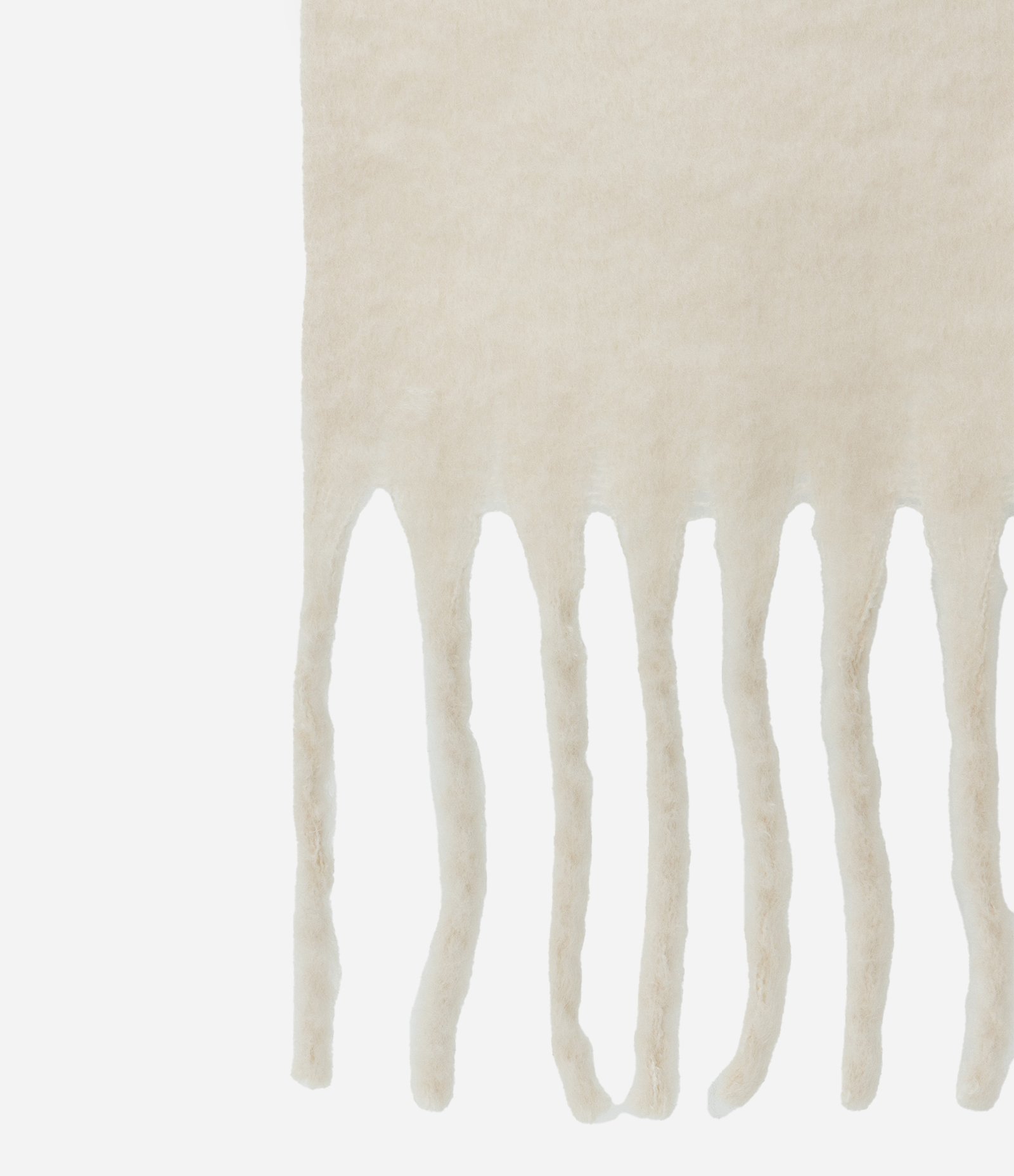 Cachecol Dupla Face em Tricô com Franjas nas Pontas Bege 2