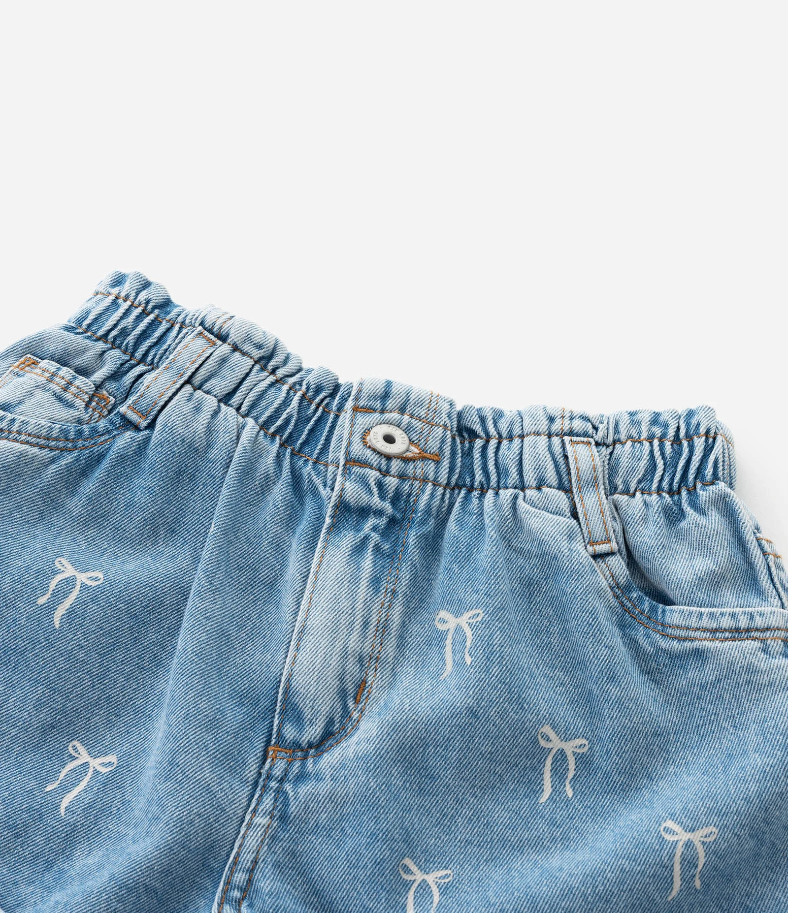 Short Infantil Clochard em Jeans com Estampa de Laços – Tam 5 a 14 Anos Azul 6