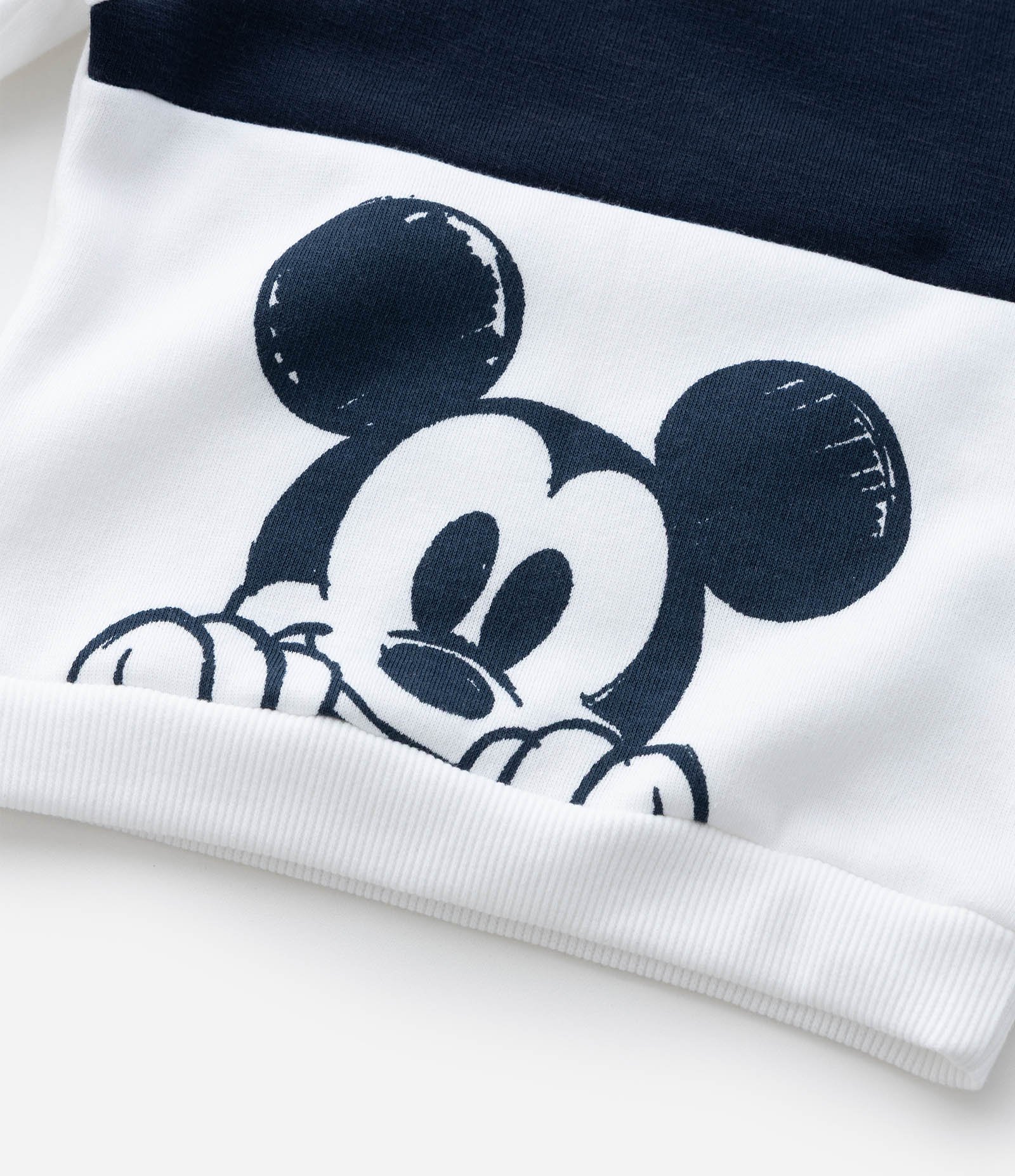 Conjunto Infantil Casaco e Calça com Estampa Mickey Mouse – Tam 0 a 18 Meses Branco/Azul Marinho 13