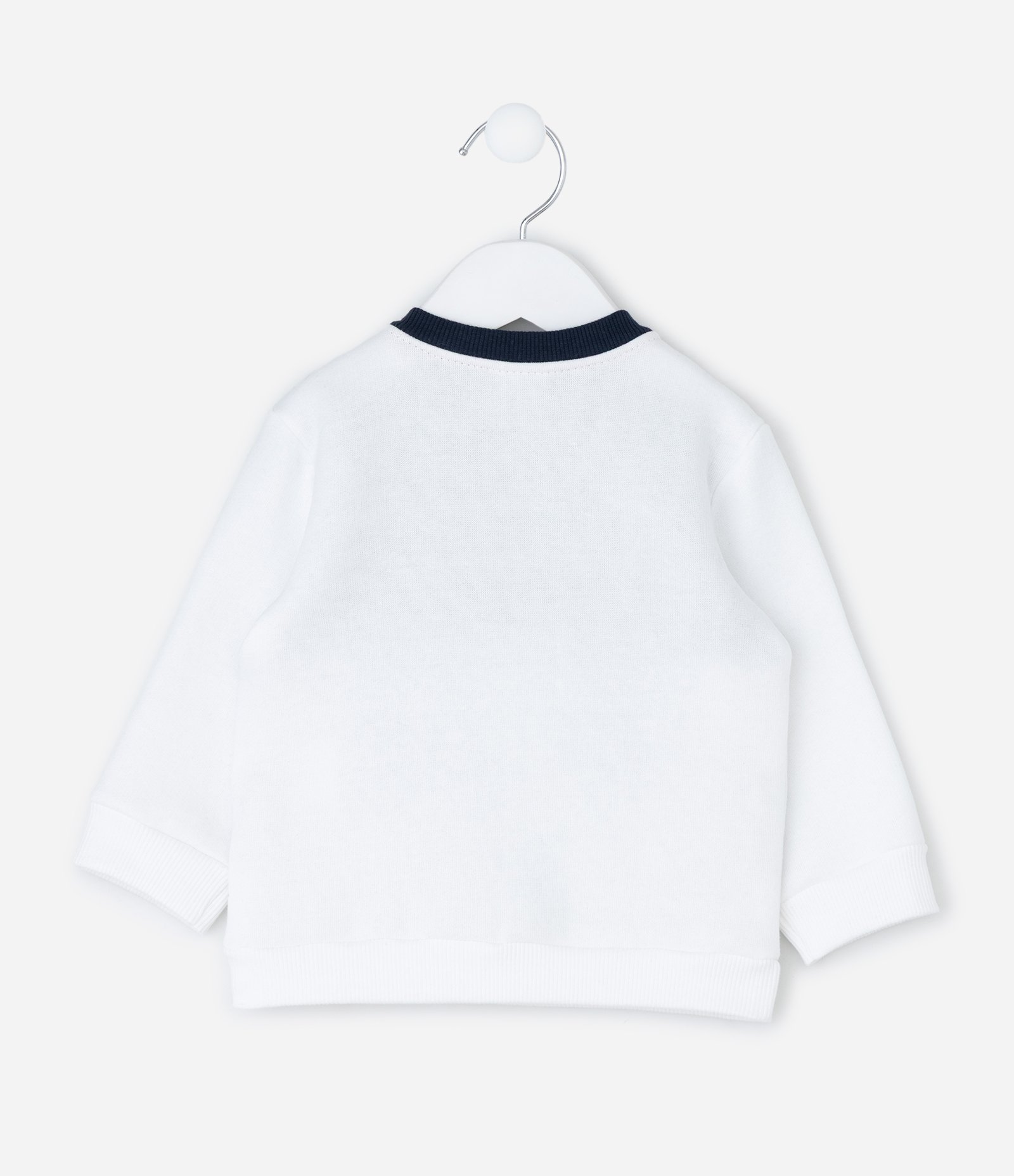 Conjunto Infantil Casaco e Calça com Estampa Mickey Mouse – Tam 0 a 18 Meses Branco/Azul Marinho 3