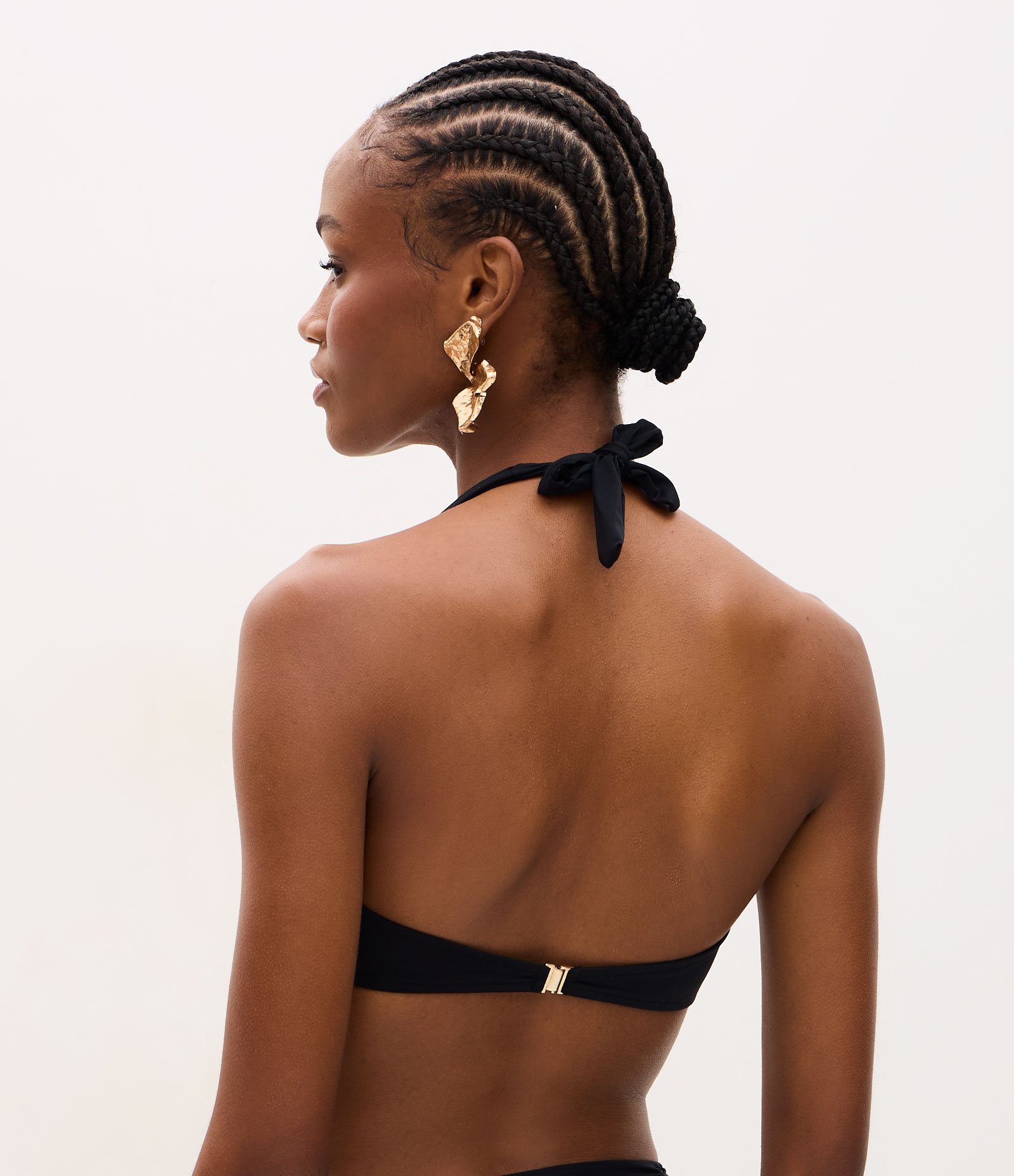 Biquini Top em Microfibra com Amarração e Drapeado Preto 4