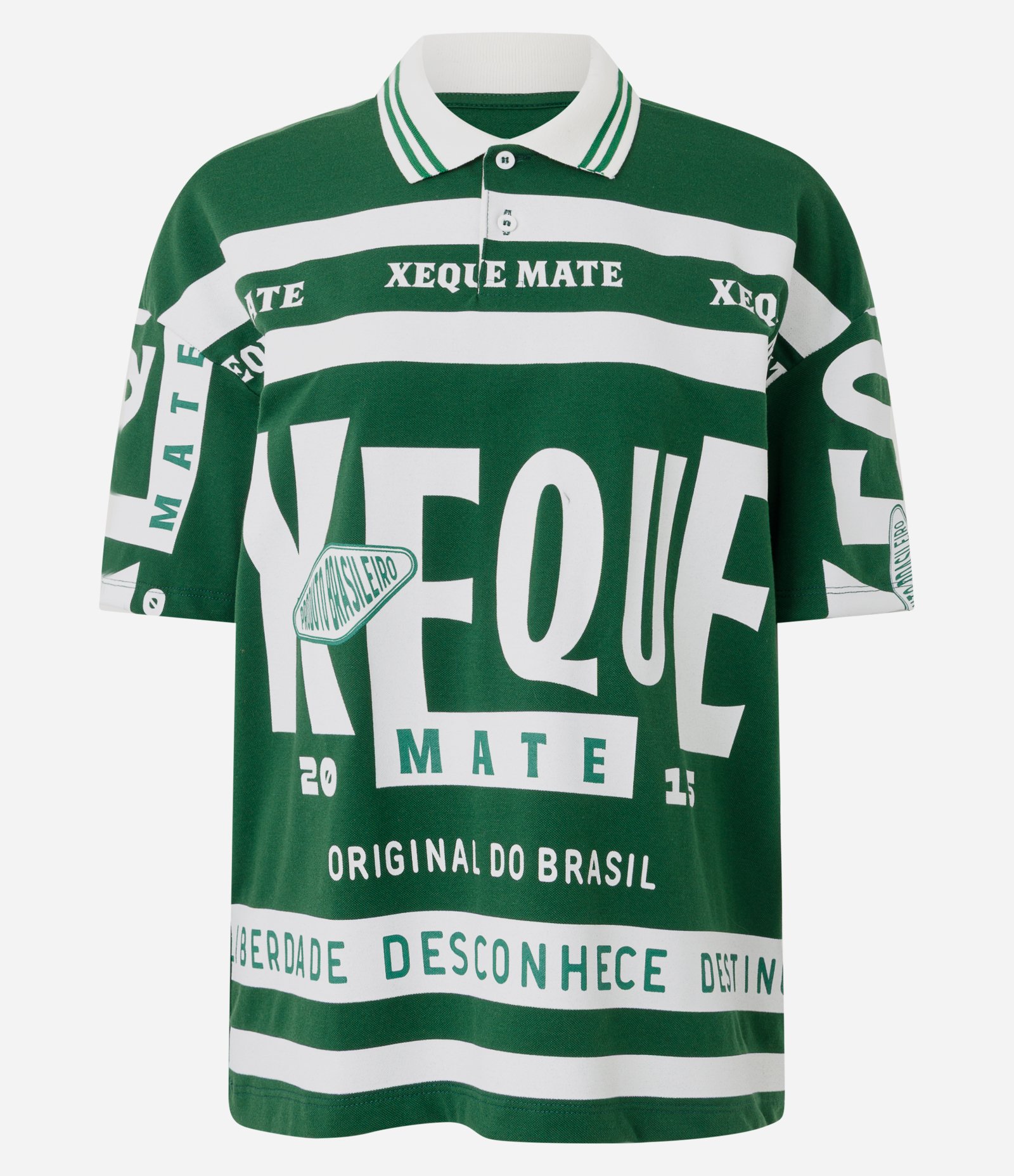 Camiseta com Gola Polo e Estamos Xeque Mate Verde 4