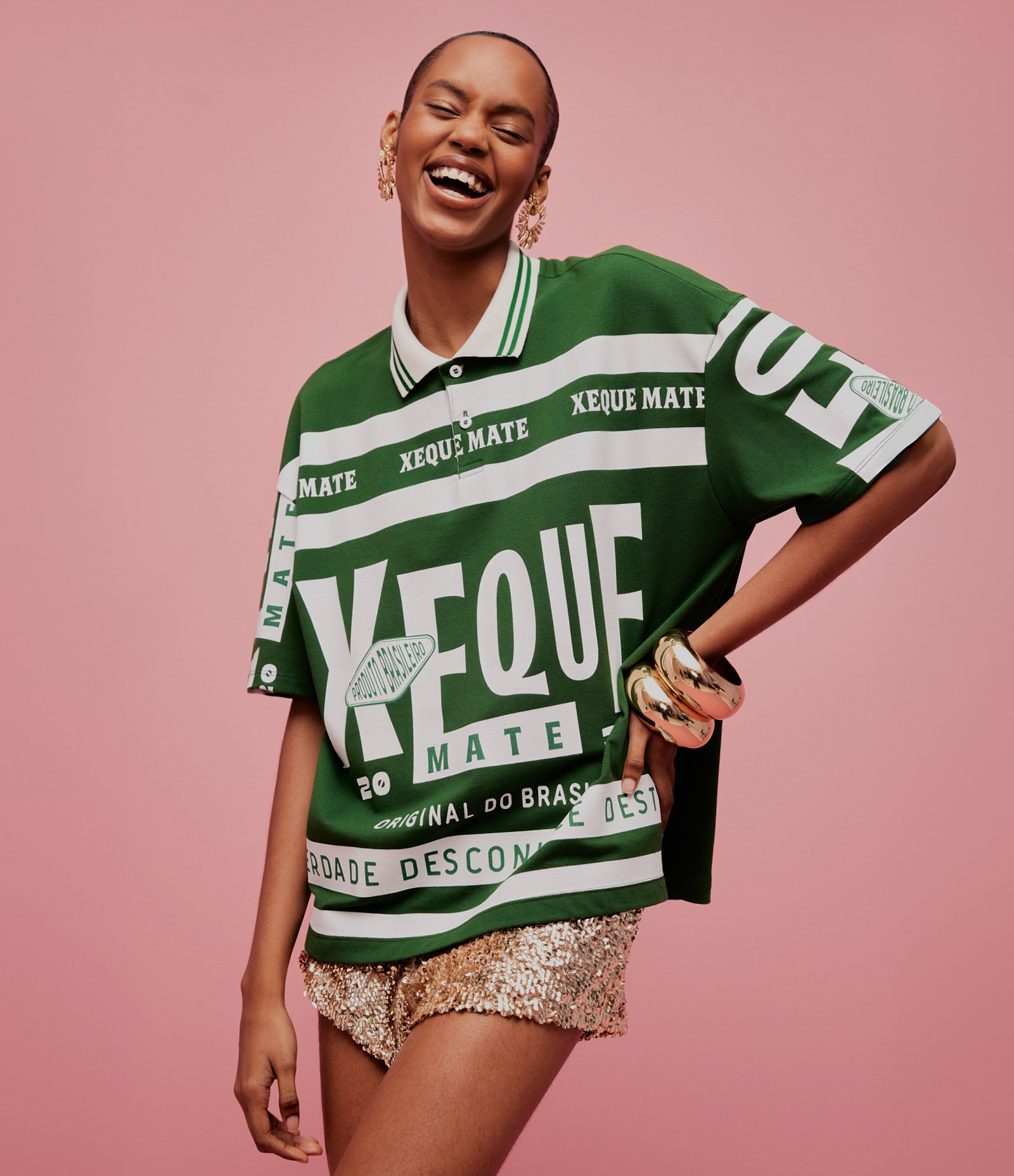 Camiseta com Gola Polo e Estamos Xeque Mate Verde 1