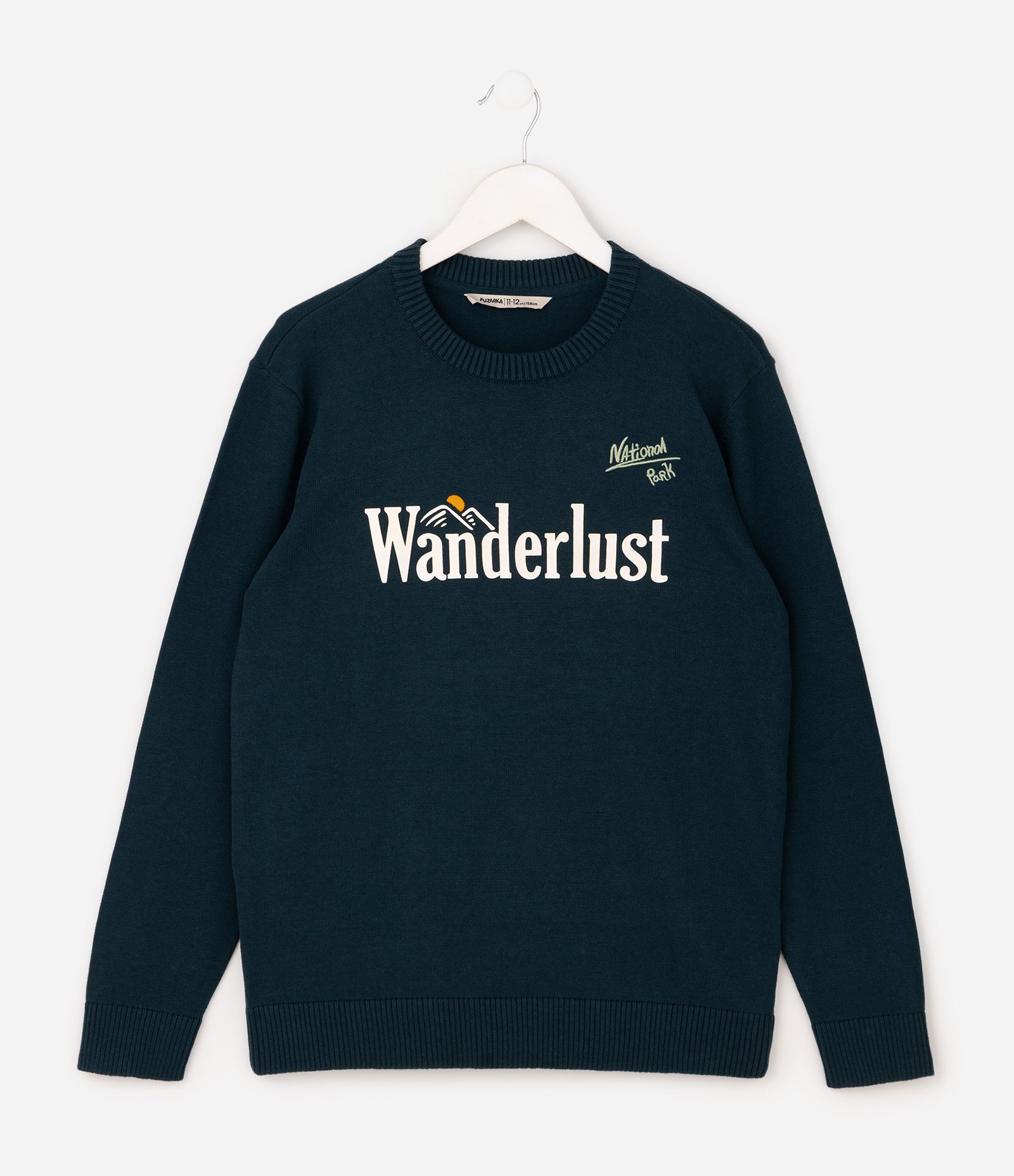 Casaco Infantil Texturizado com Lettering Wanderlust – Tam 5 a 14 Anos Verde Escuro 2
