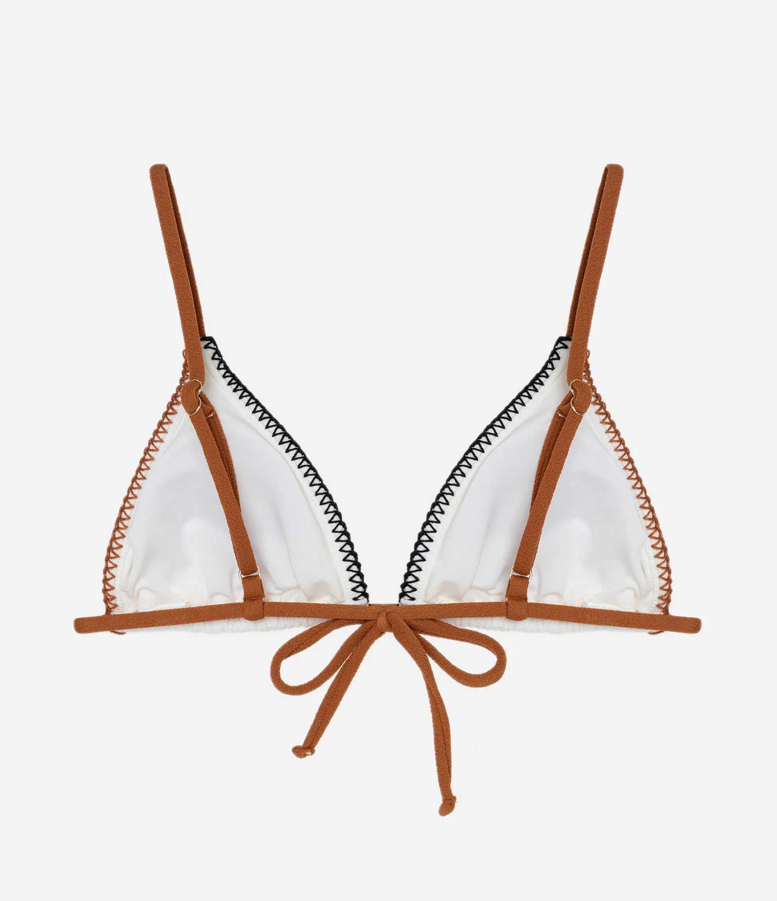 Biquini Top Cortininha com Pesponto Contrastante Branco 2