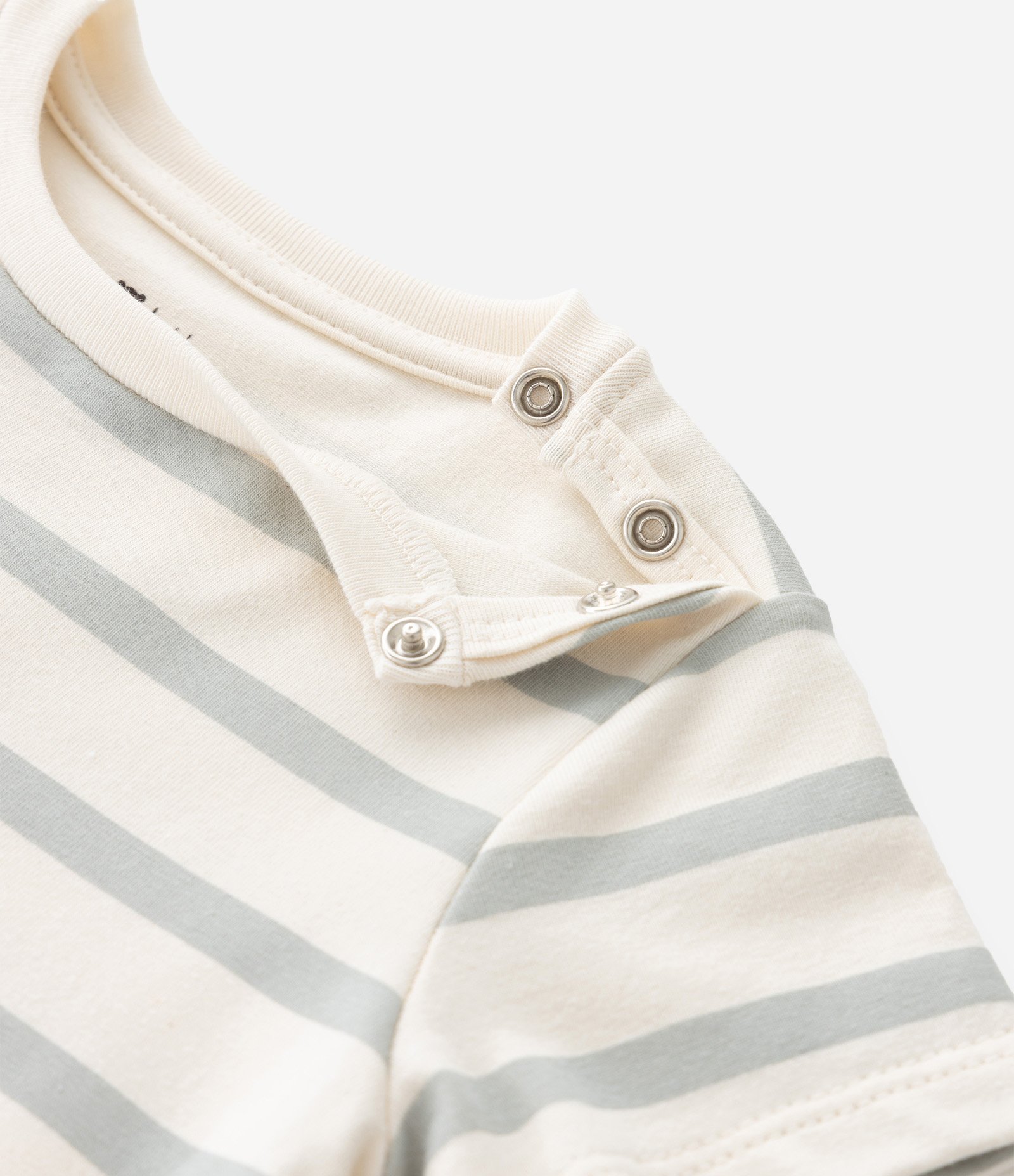 Macaquinho Infantil em Cotton com Listras e Gatinhos - Tam 0 a 18 meses Bege 5