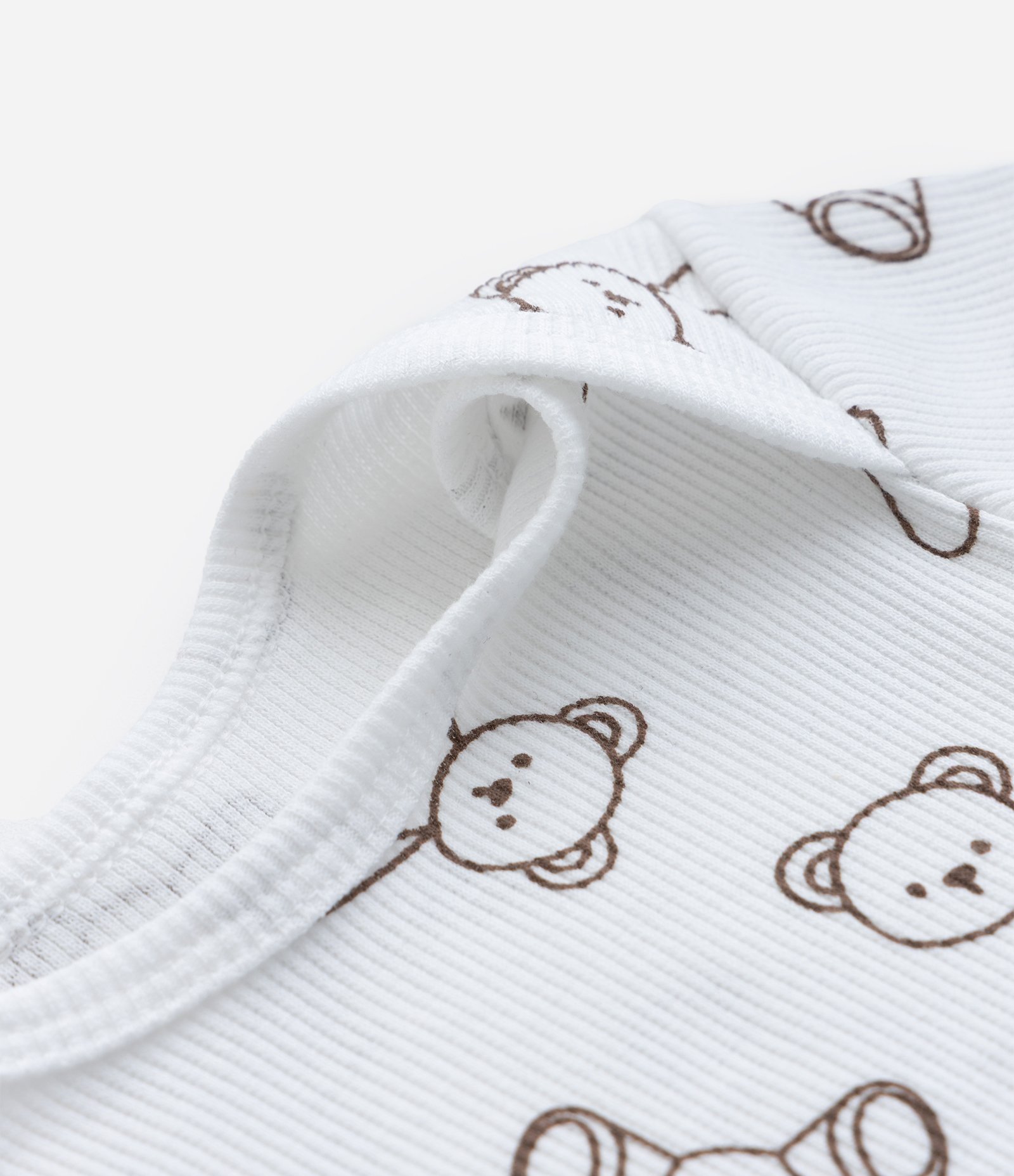 Conjunto Infantil Body e Jardineira com Bordado de Urso – Tam 0 a 18 Meses Marrom/Branco 10