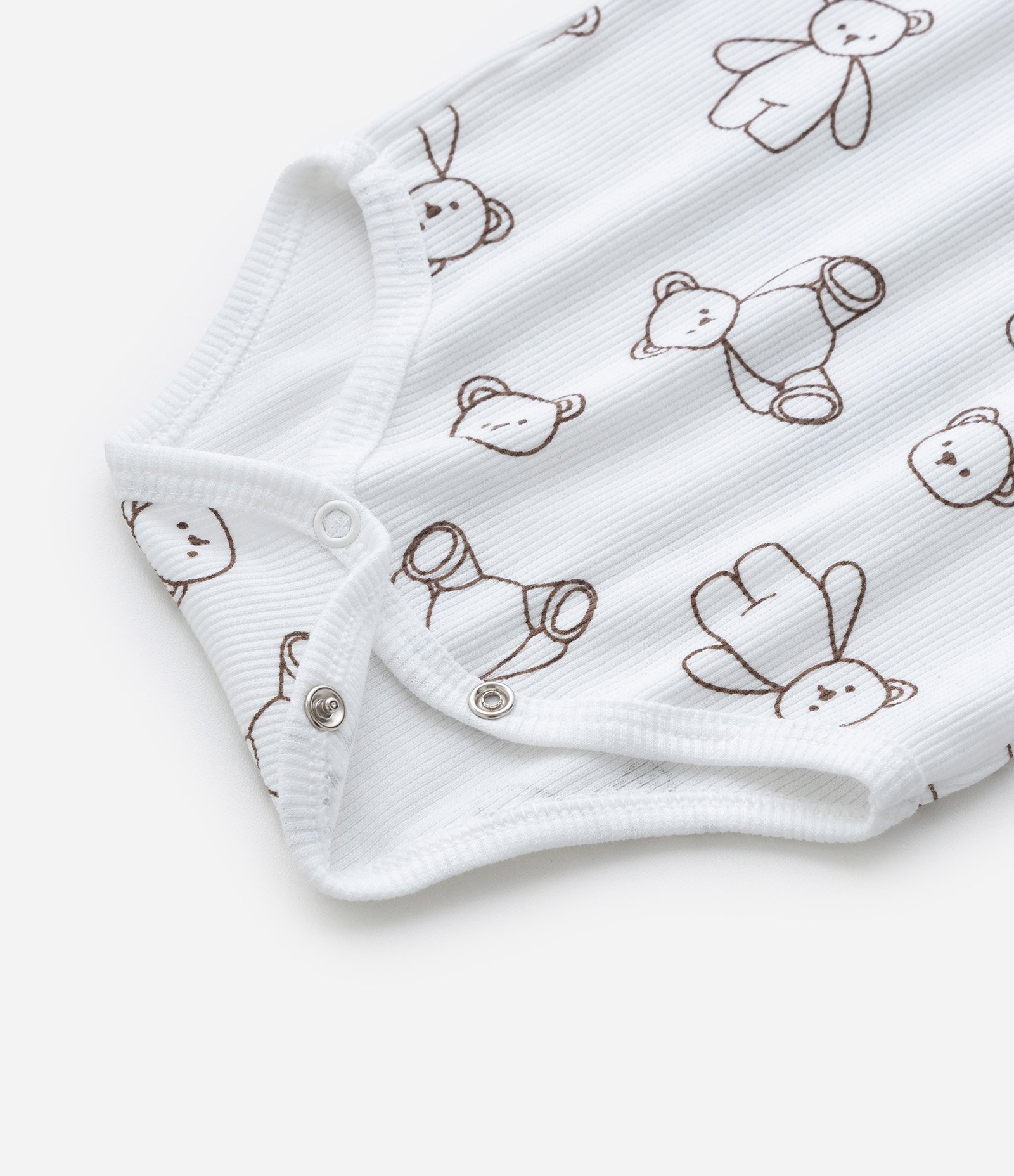 Conjunto Infantil Body e Jardineira com Bordado de Urso – Tam 0 a 18 Meses Marrom/Branco 12