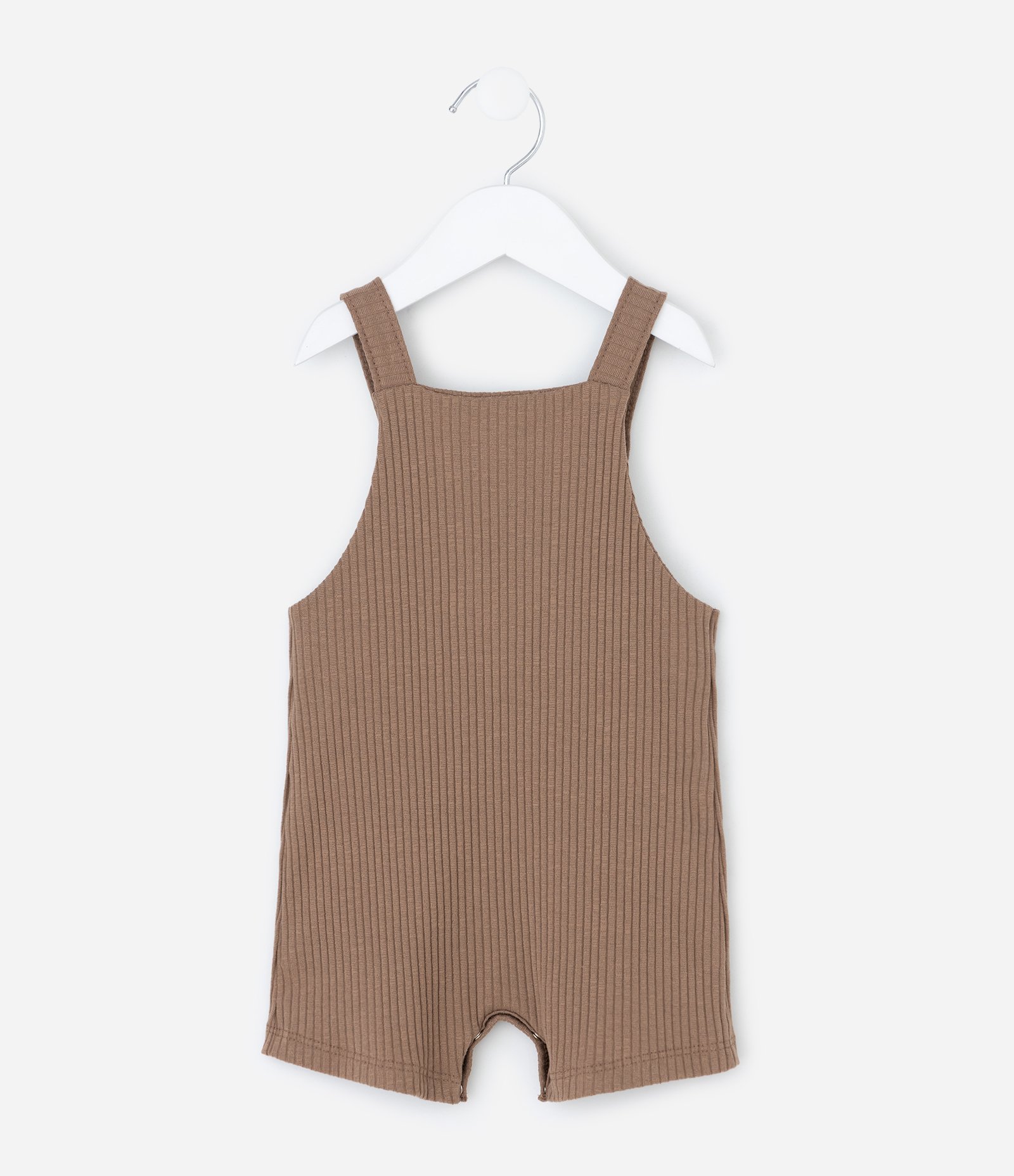 Conjunto Infantil Body e Jardineira com Bordado de Urso – Tam 0 a 18 Meses Marrom/Branco 6