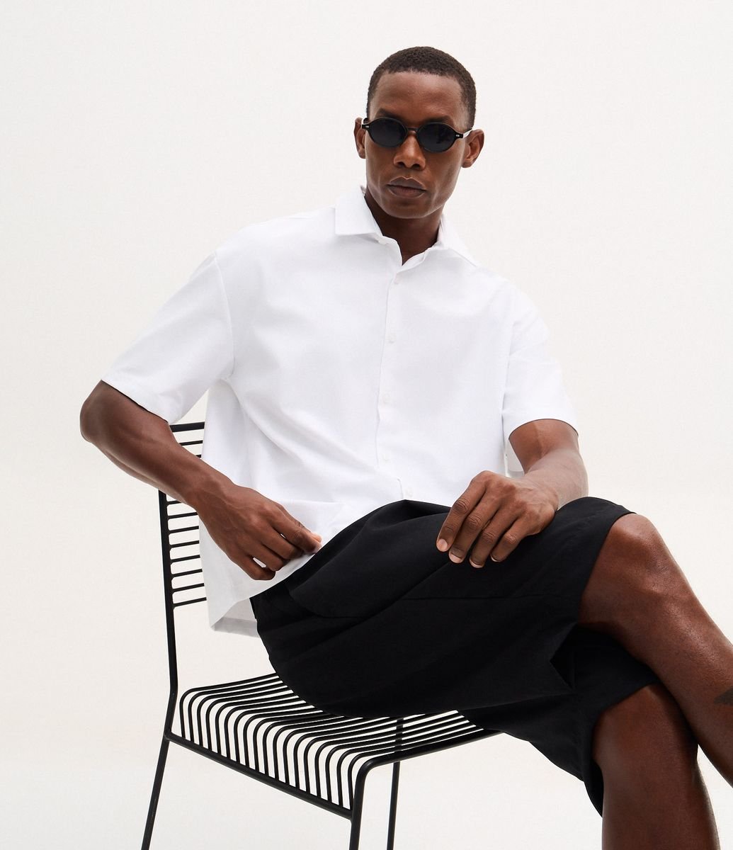 Camisa Boxy Lisa em Oxford Branco