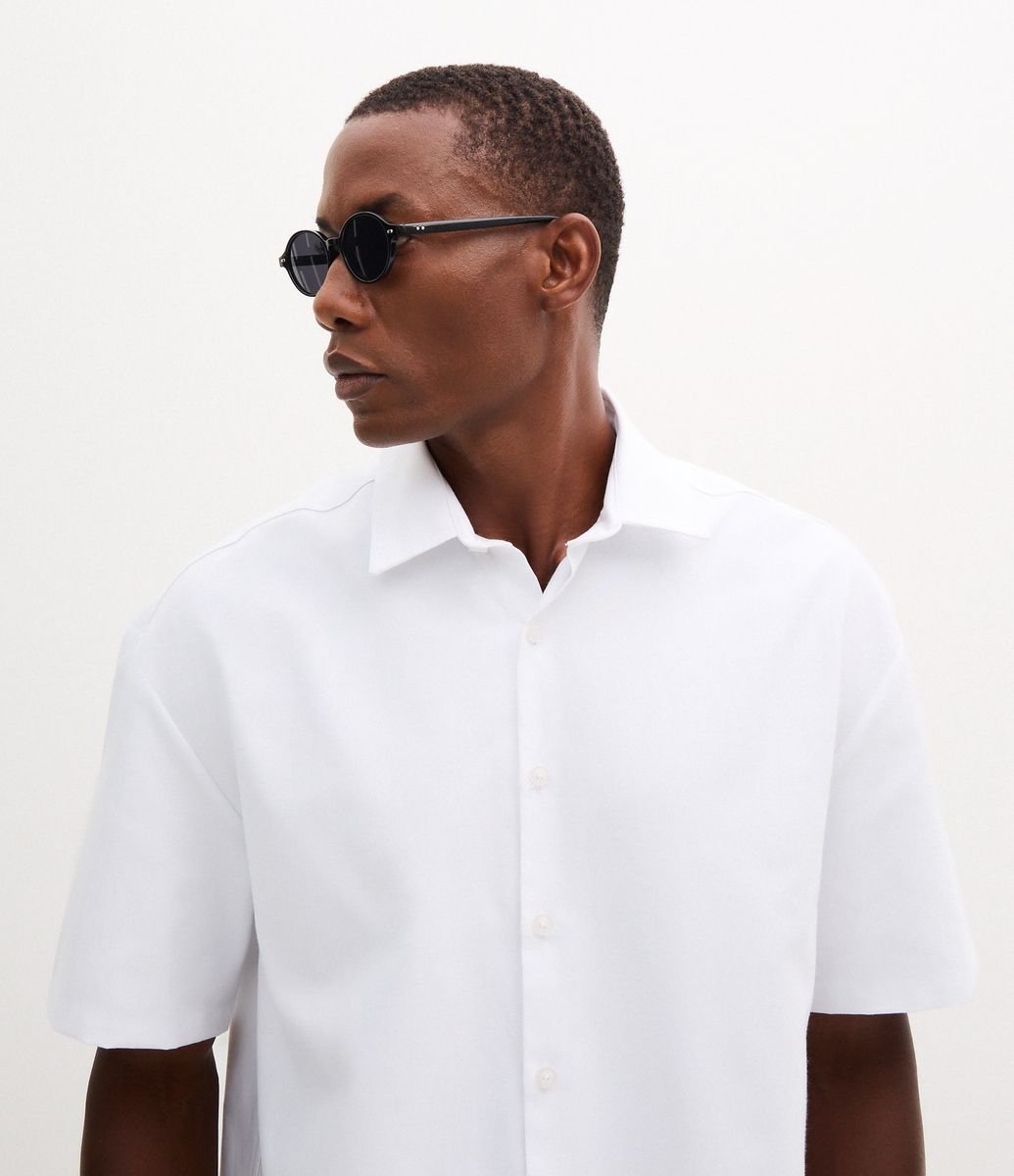 Camisa Boxy Lisa em Oxford Branco