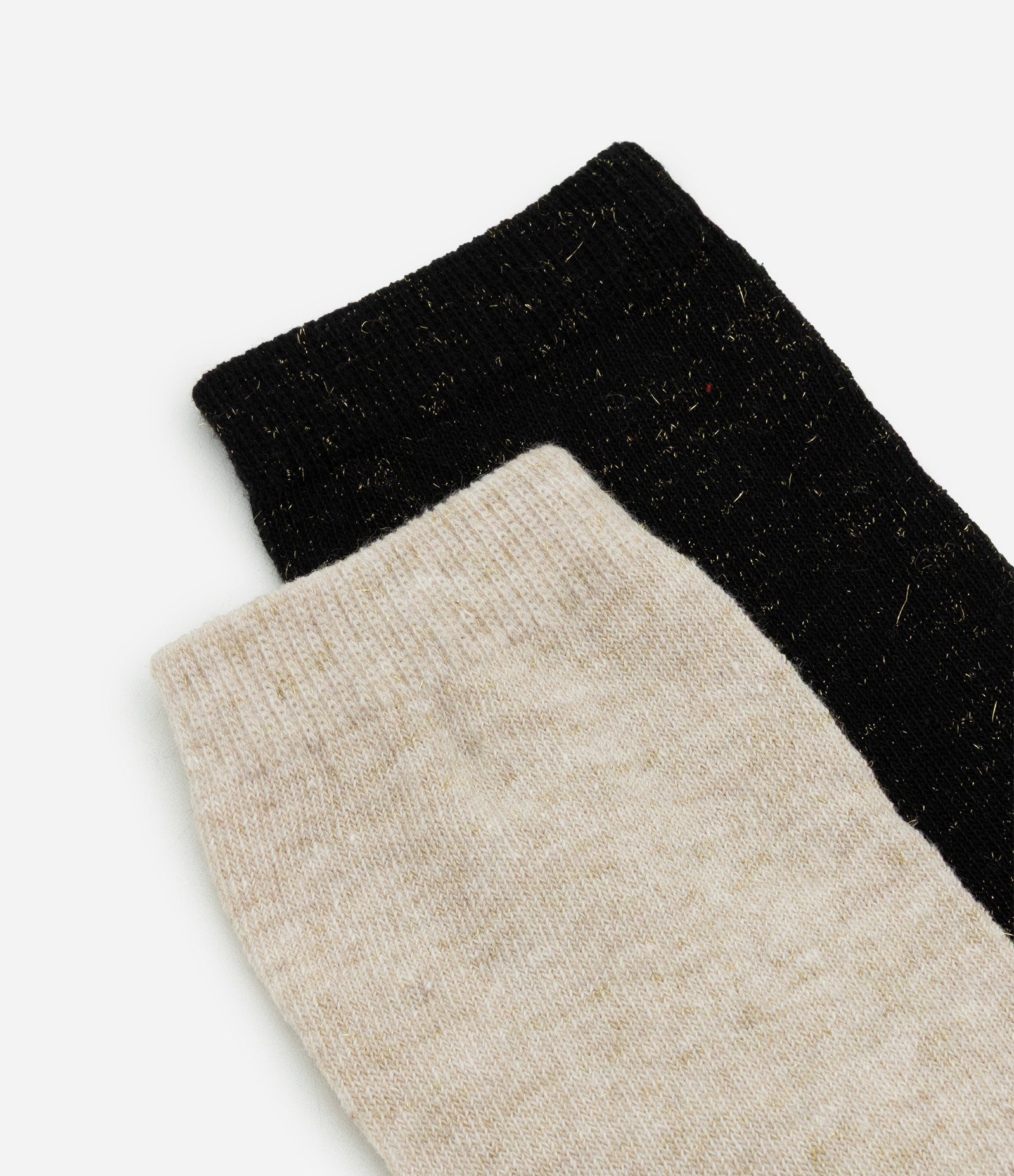 Kit 02 Meias Cano Médio em Algodão com Fio Metalizado Multicores 4