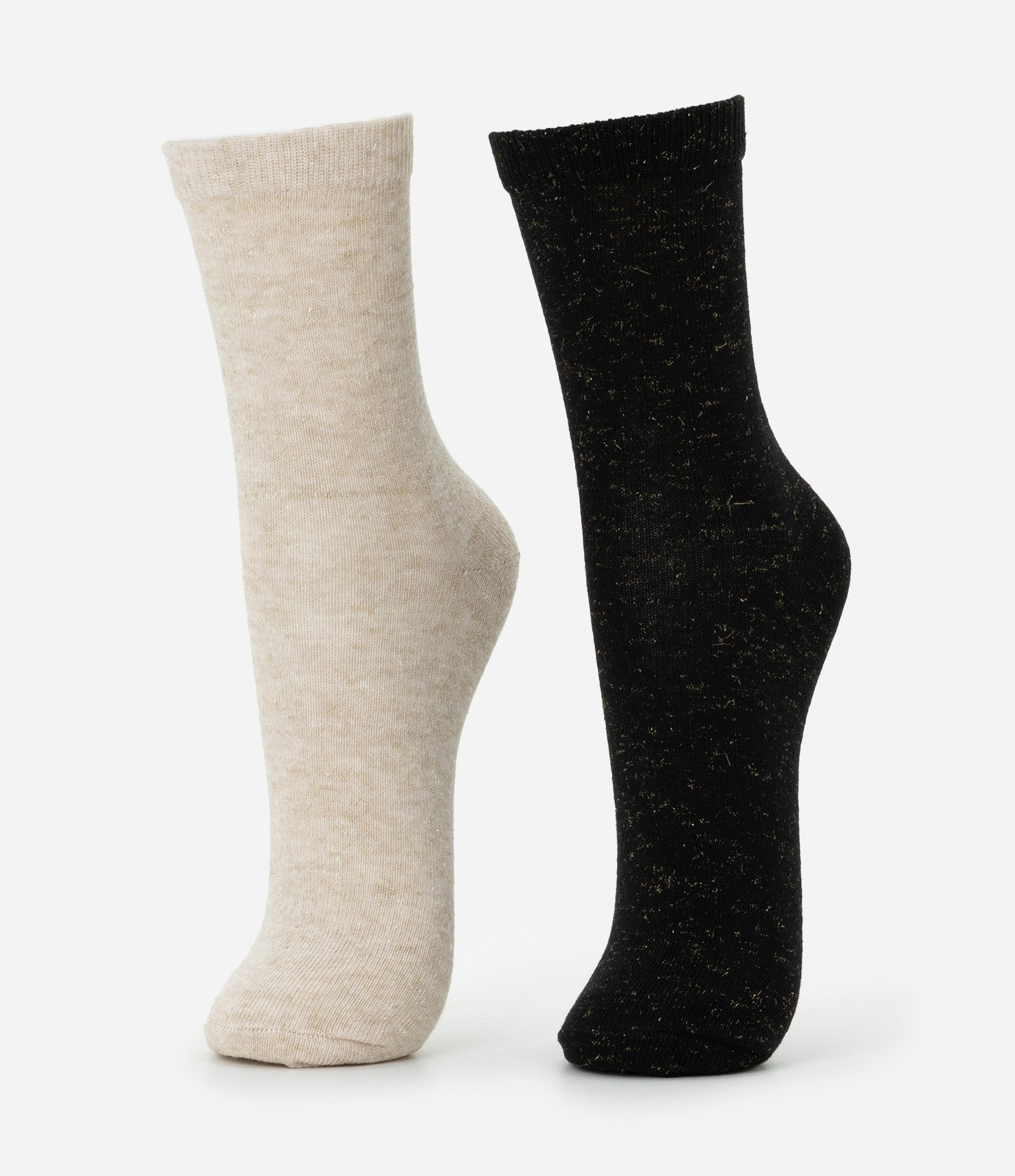 Kit 02 Meias Cano Médio em Algodão com Fio Metalizado Multicores 5