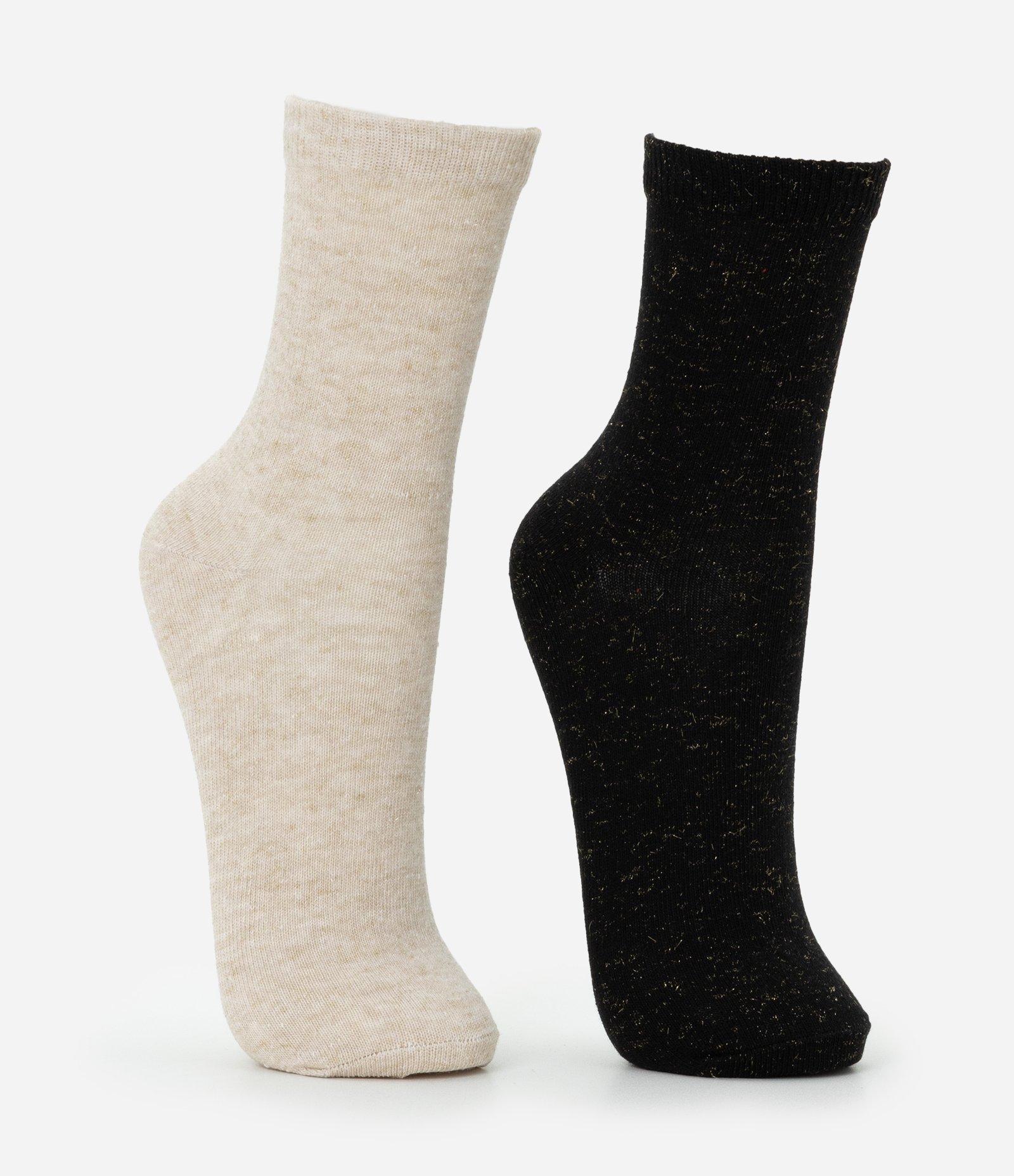 Kit 02 Meias Cano Médio em Algodão com Fio Metalizado Multicores 6