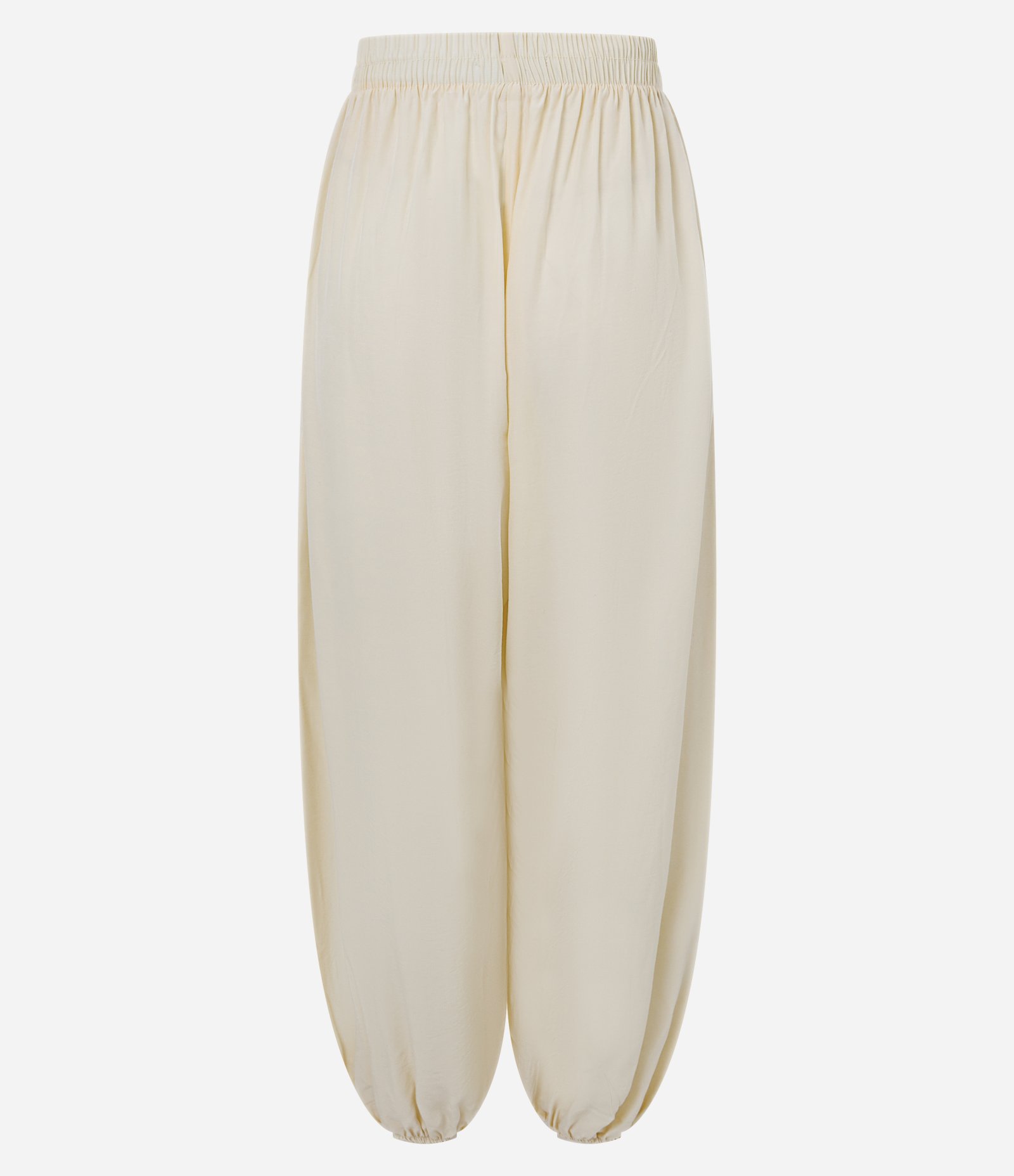 Calça Boho Balloon em Viscose com Elástico no Cós e Barra Bege 2