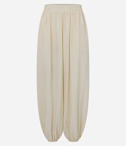 Calça Boho Balloon em Viscose com Elástico no Cós e Barra