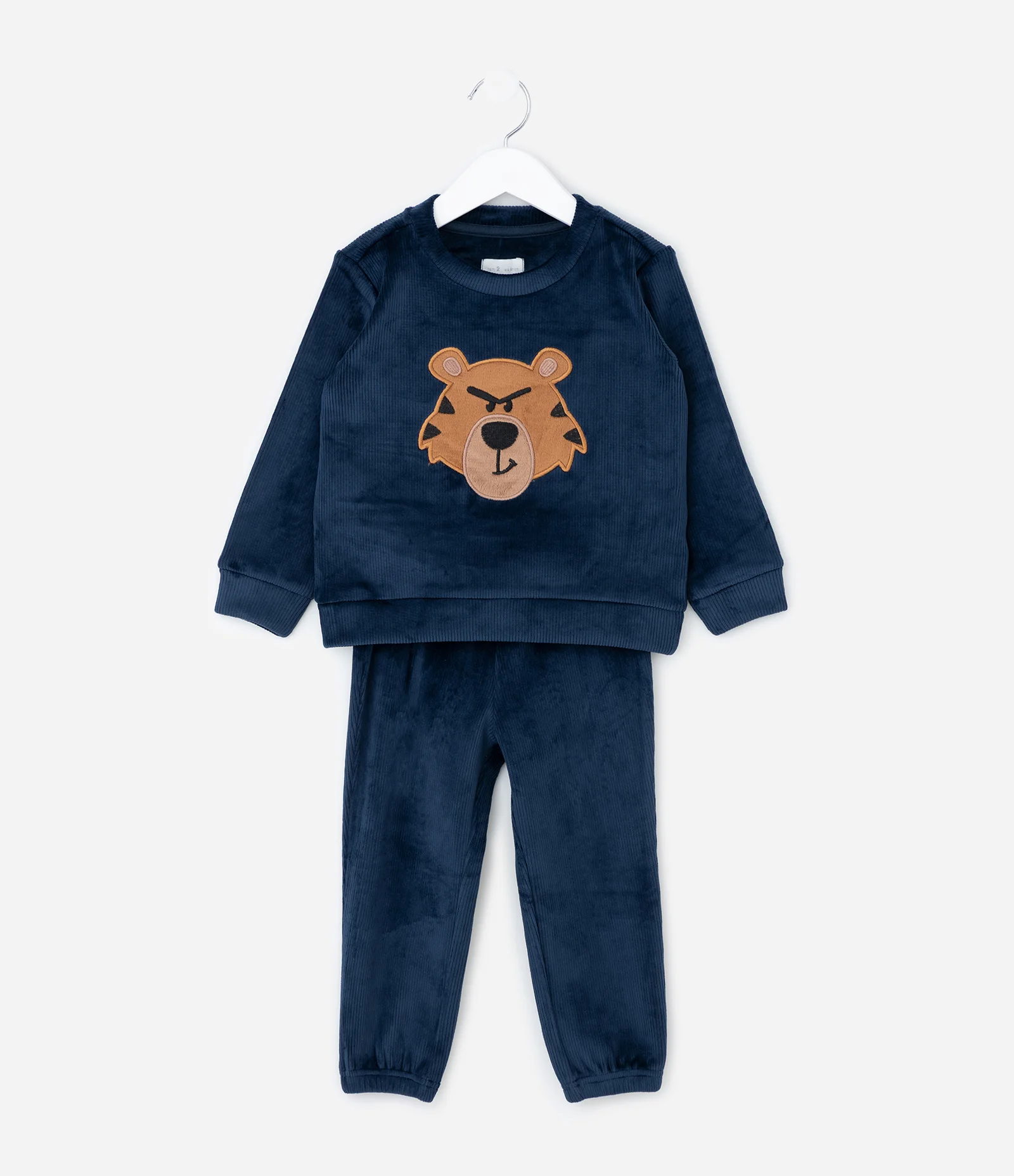 Conjunto Infantil com Bordado de Tigre – Tam 1 a 6 Anos Azul Marinho 1